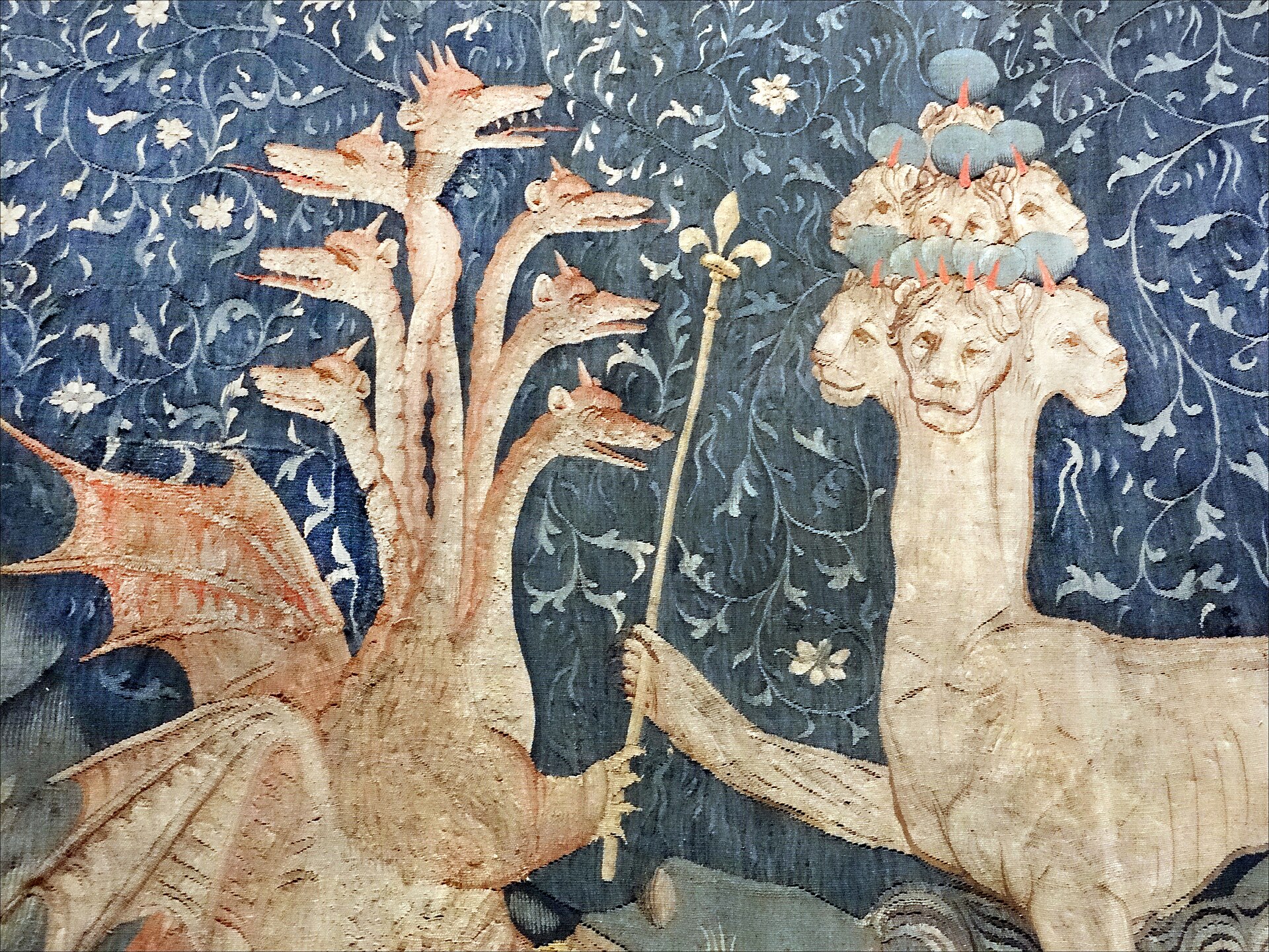 Detail: the dragon gives power to the Beast of the sea