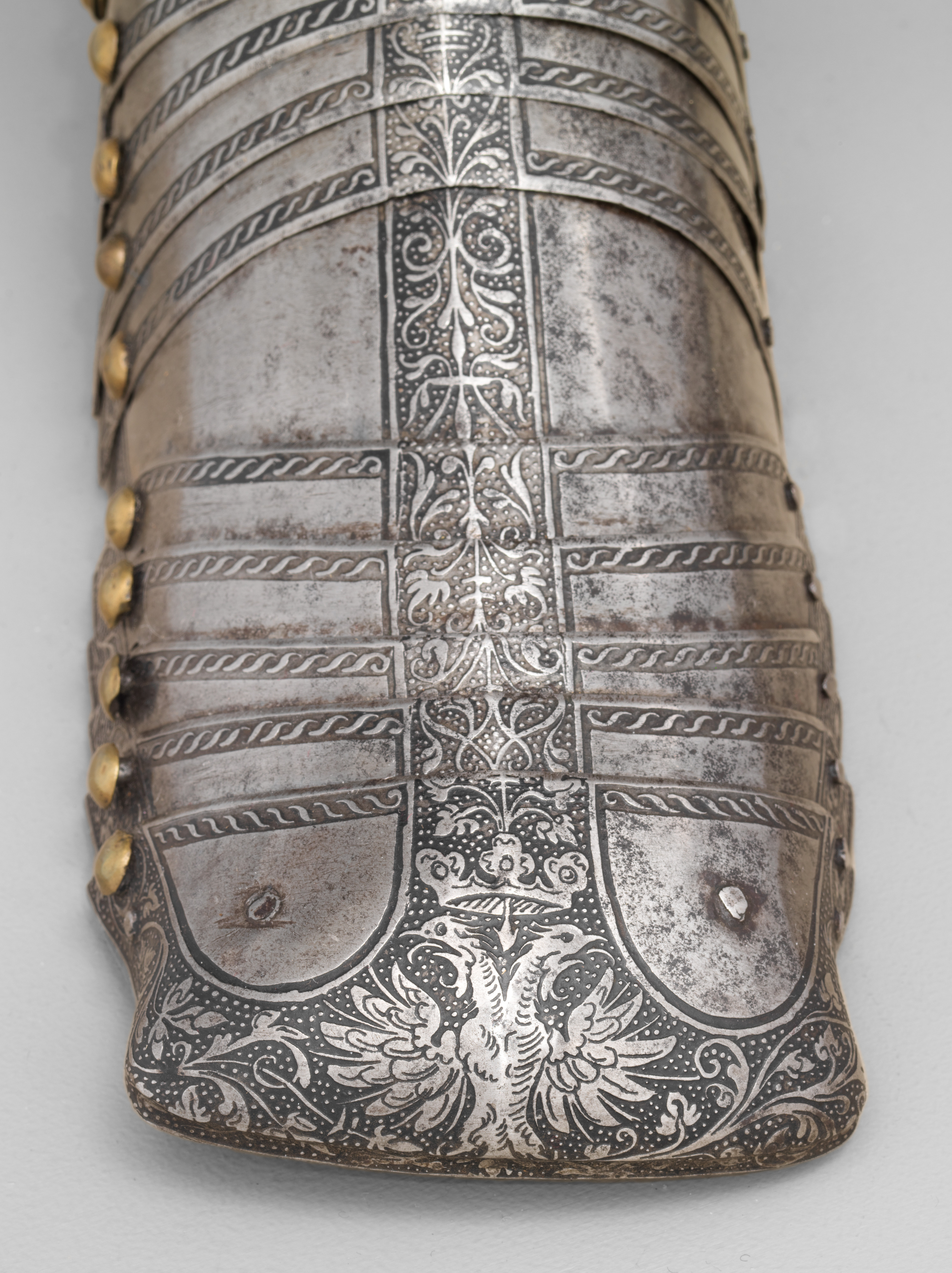 Detail of double-headed eagle on toe cap