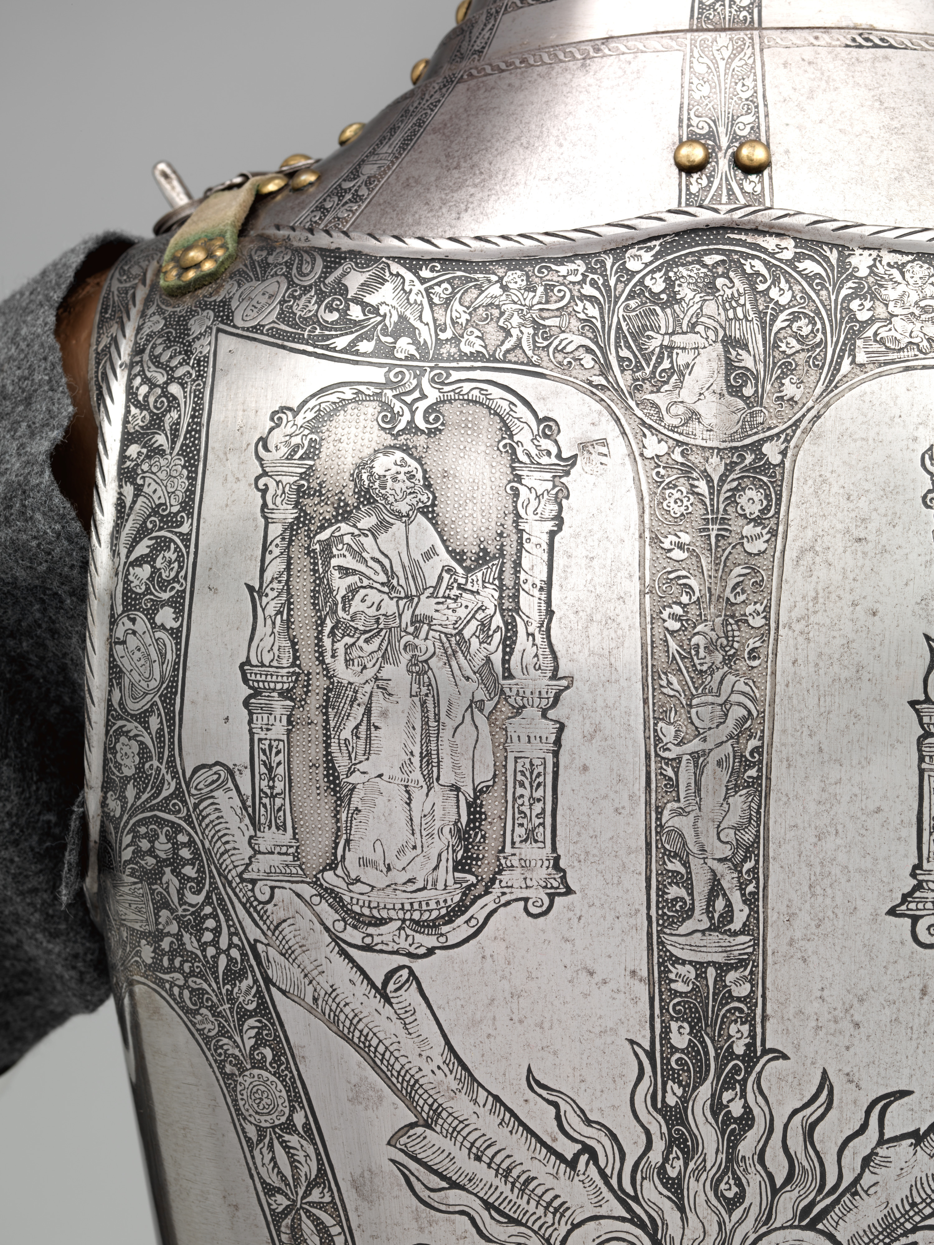 Detail of Saint Peter on backplate