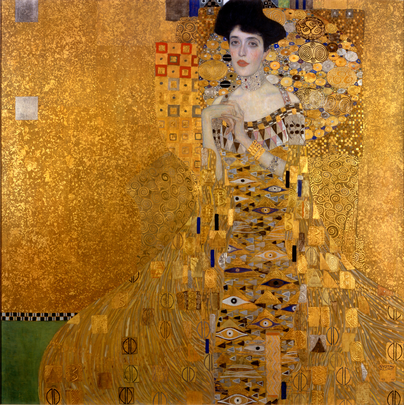 Gustav Klimt, Portrait of Adele Bloch-Bauer I, 1907, oil, silver and gold on canvas. The first of the five Klimts claimed by Maria Altmann; the Vienna arbitration awarded all five to the heirs in January 2006.