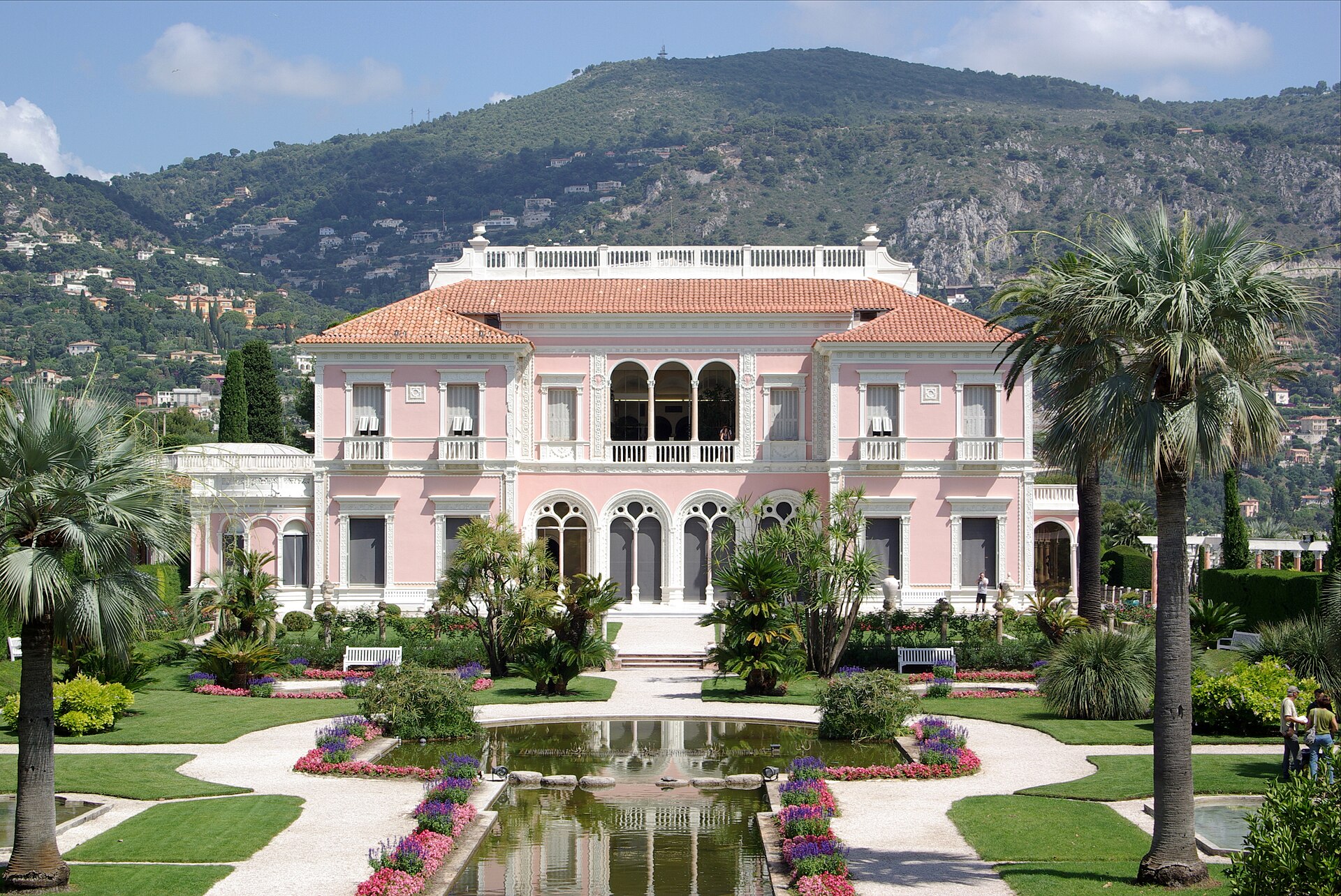 The Villa Ile-de-France, now the Villa Ephrussi de Rothschild, at Saint-Jean-Cap-Ferrat. She bought the seven hectares in 1905, the structural work was finished in 1911 and she moved in in 1912. The building survives, classified, visited and managed by the Academie again since 1 January 2023. The invoices for it do not survive.