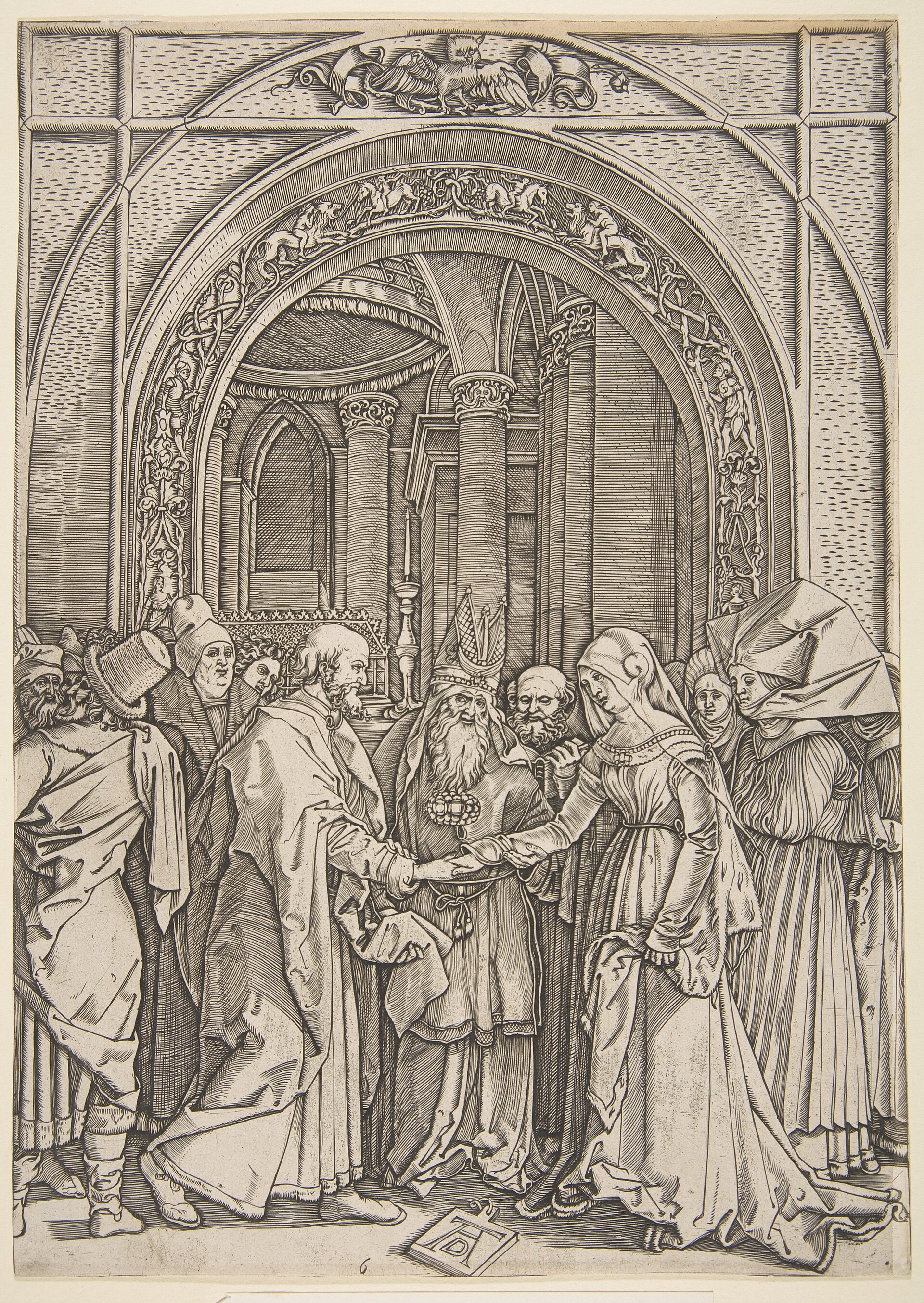 An engraved copy after a Durer woodcut, catalogued as a copy