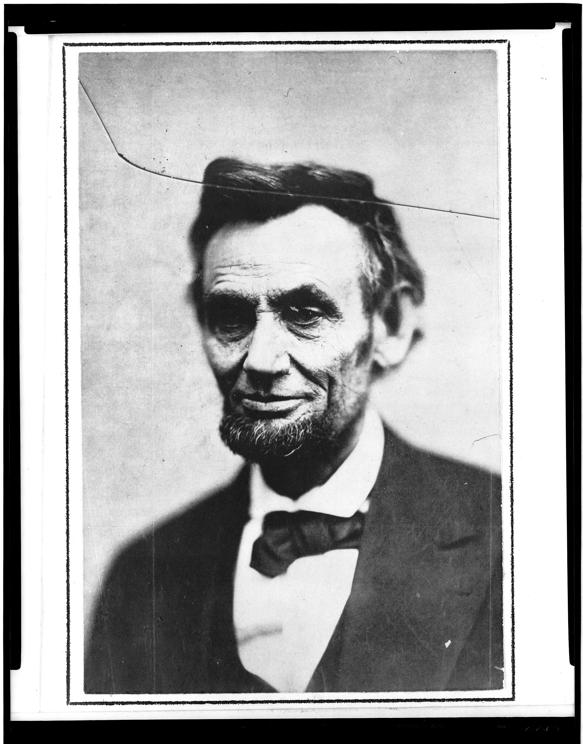 Abraham Lincoln, the cracked-plate portrait