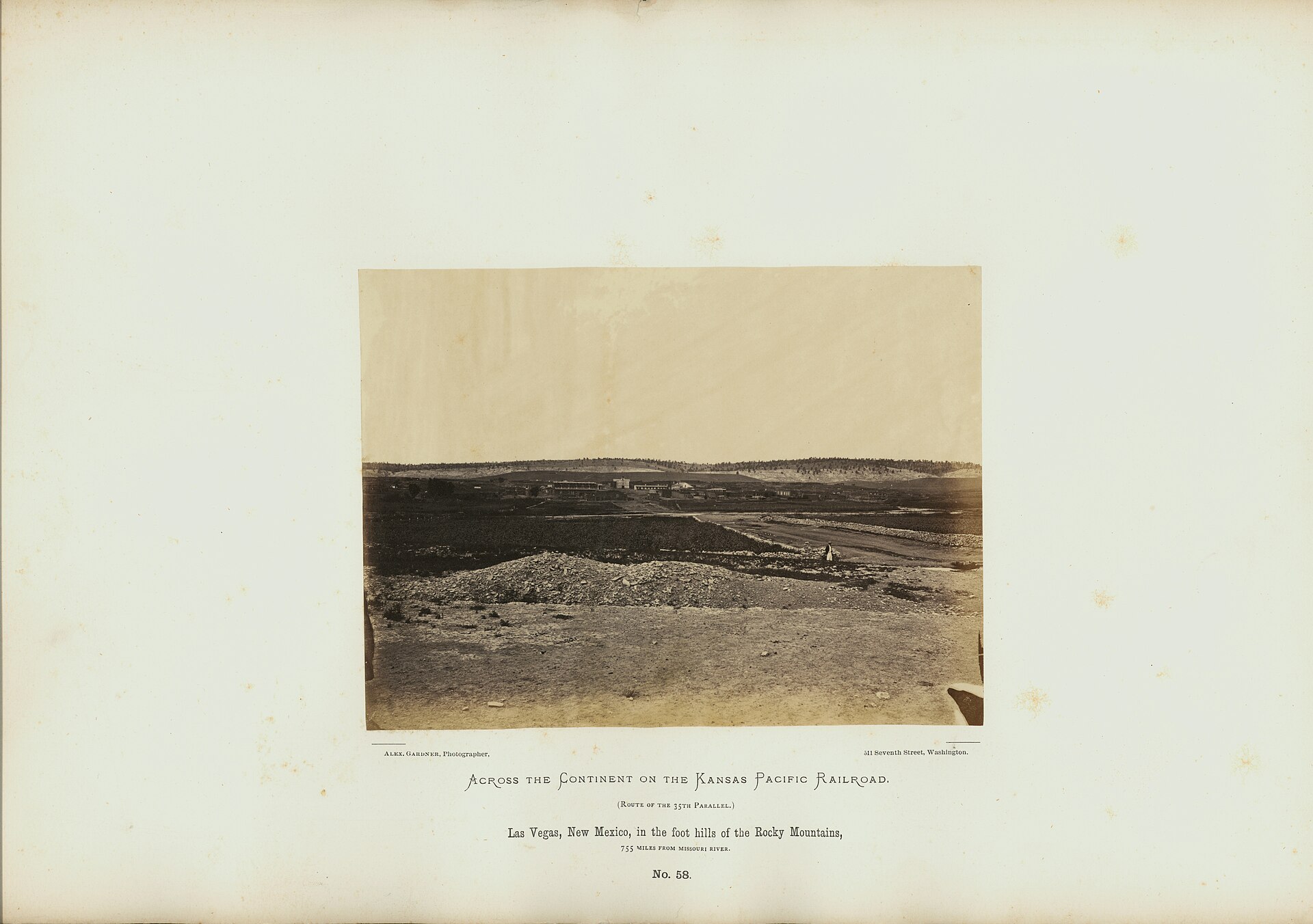 Las Vegas, New Mexico, in the foot hills of the Rocky Mountains, 755 miles from Missouri River