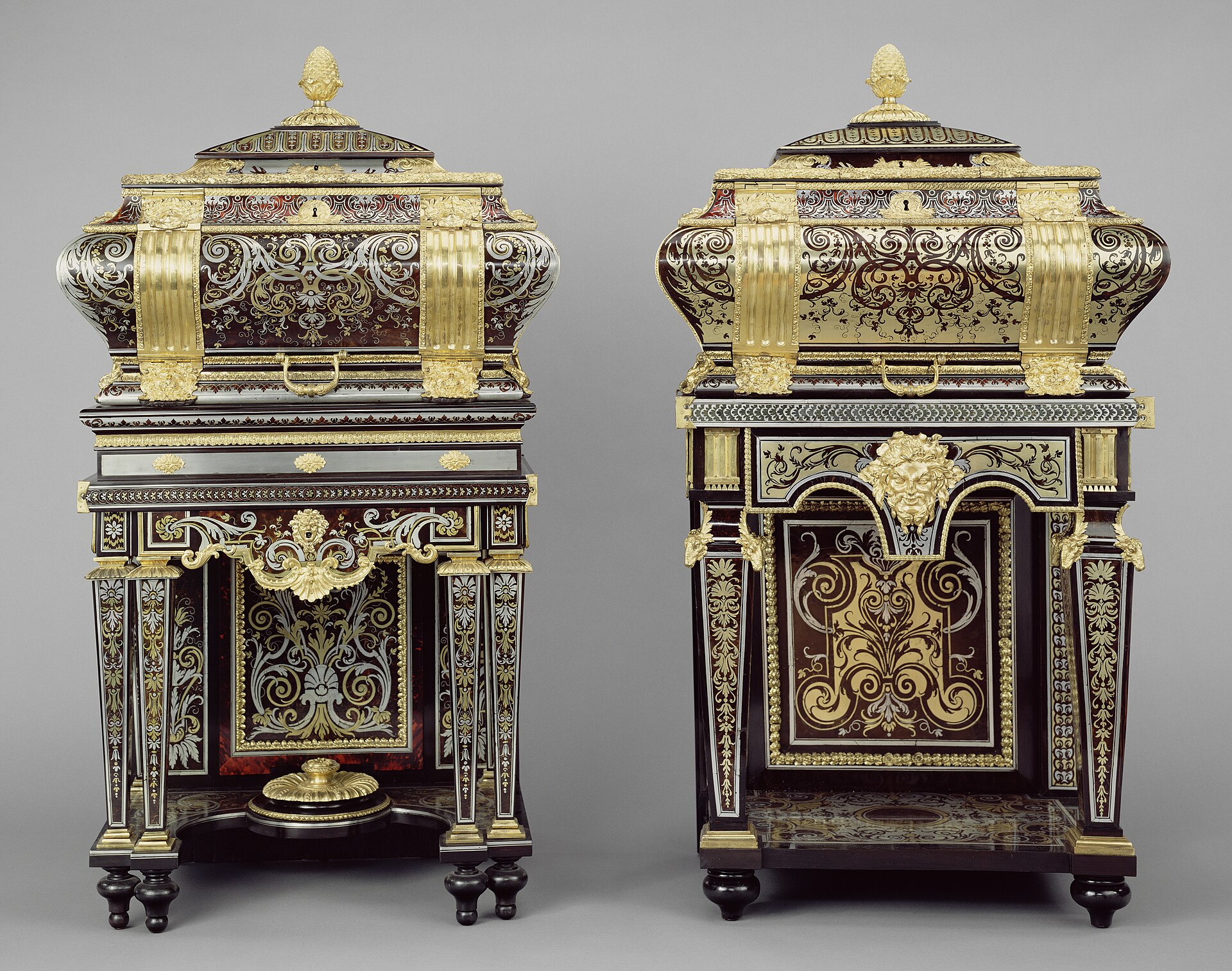 Two Coffers on Stands, about 1684-1689