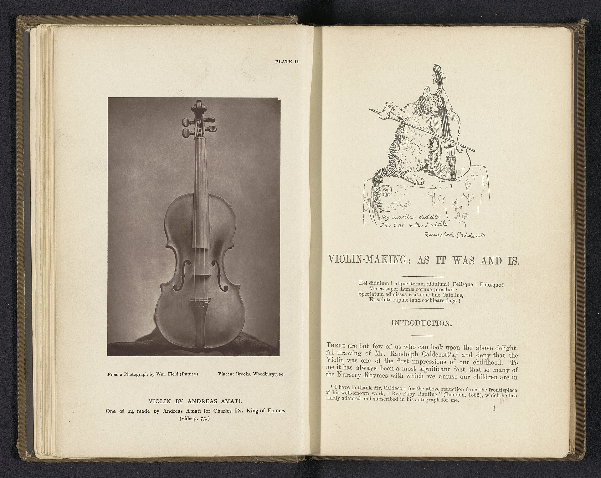 A Charles IX group violin, photographed c. 1875-1885, front view