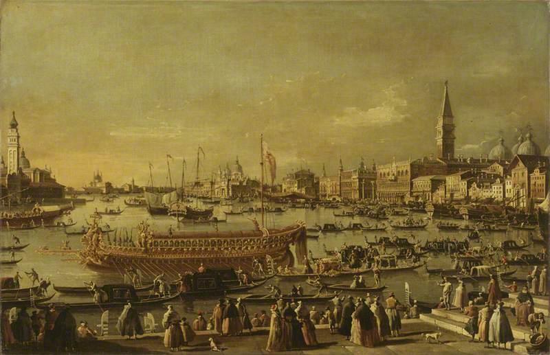 After Canaletto, Venice: the Bacino di San Marco on Ascension Day