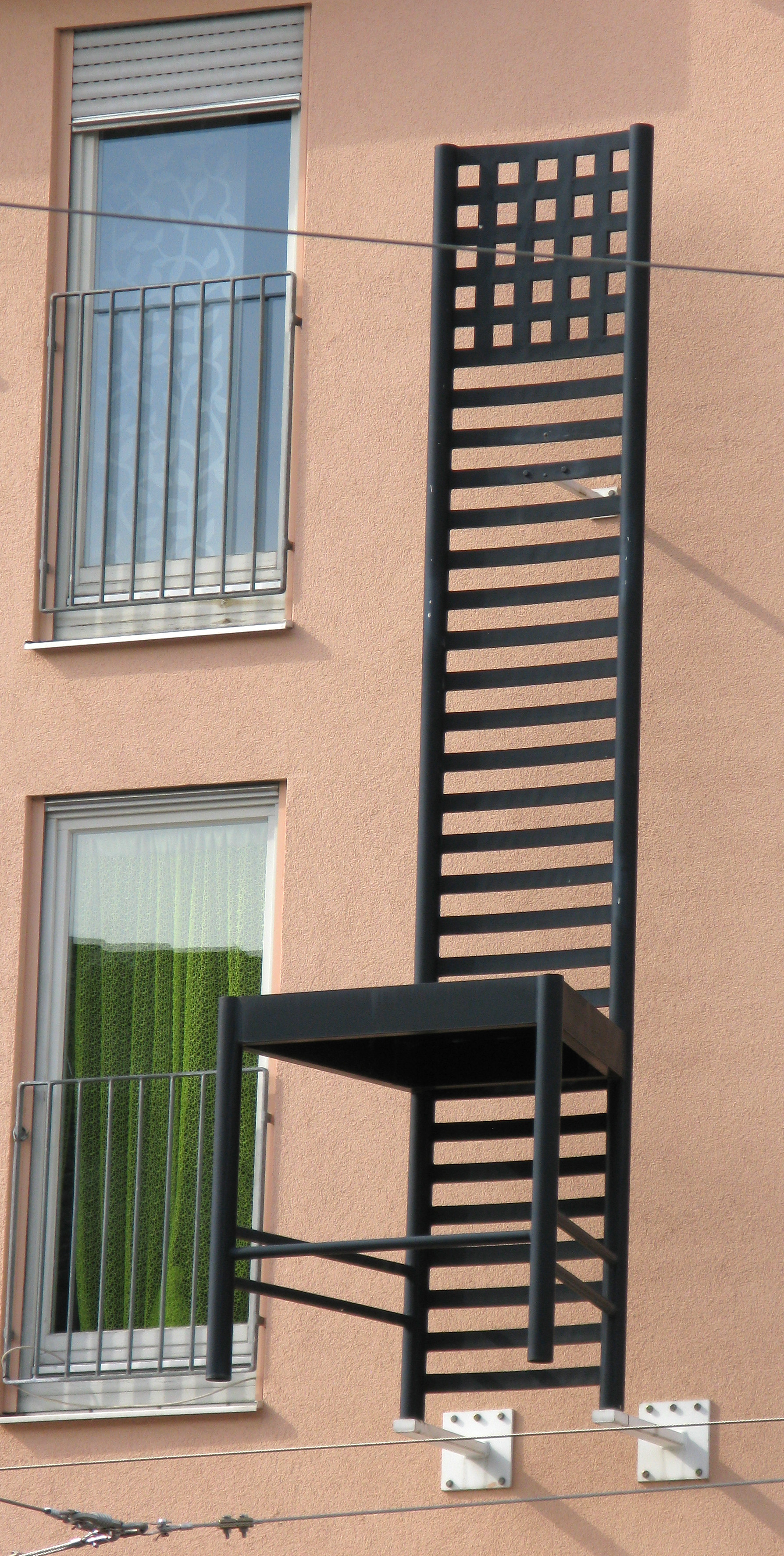 Monumental replica, the Hill House chair, Weil am Rhein