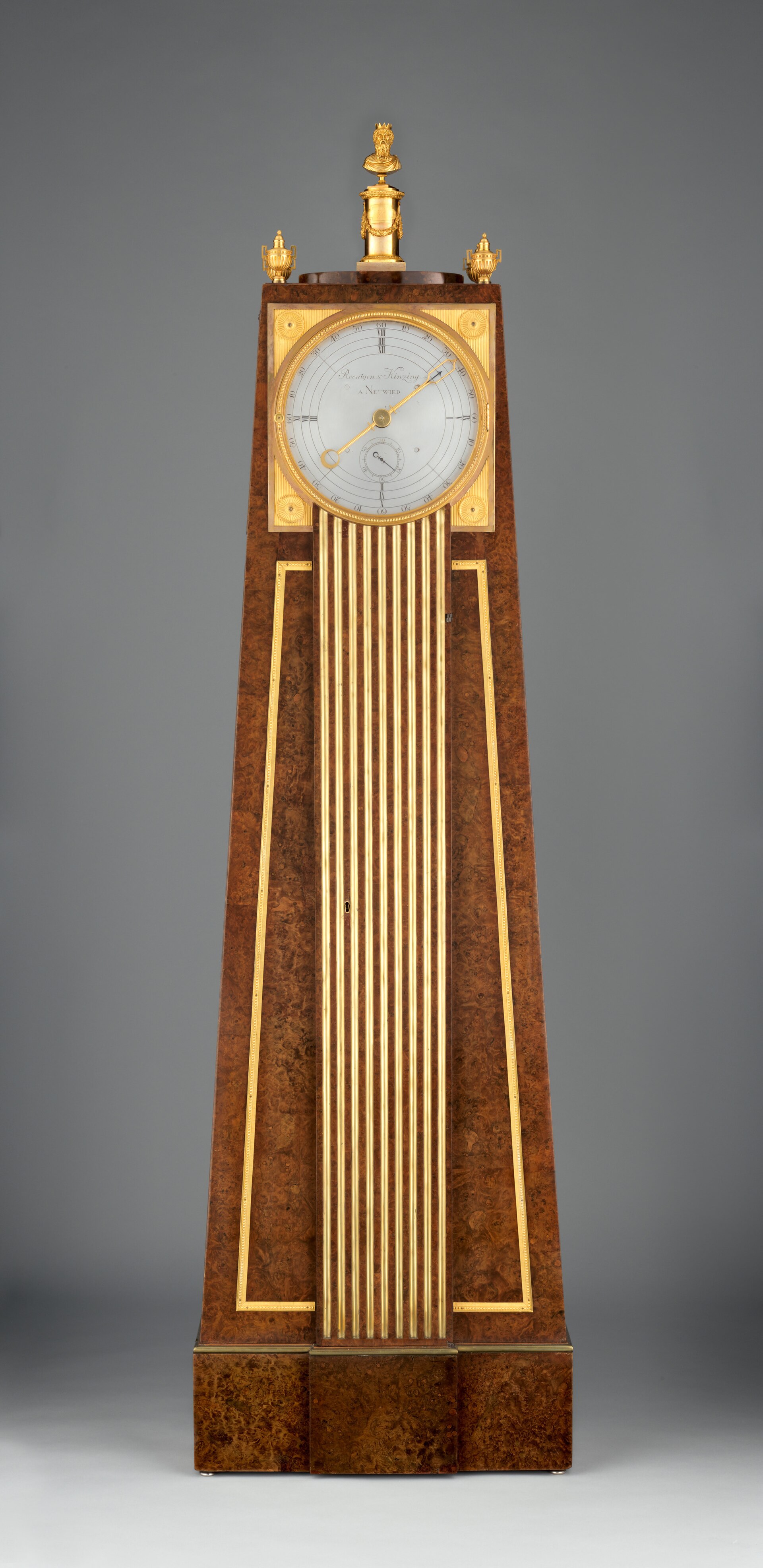 Obelisk clock with a Franklin movement, c. 1785-1790