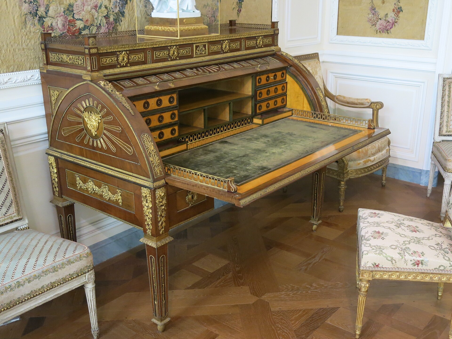 Cylinder secretary, c. 1780