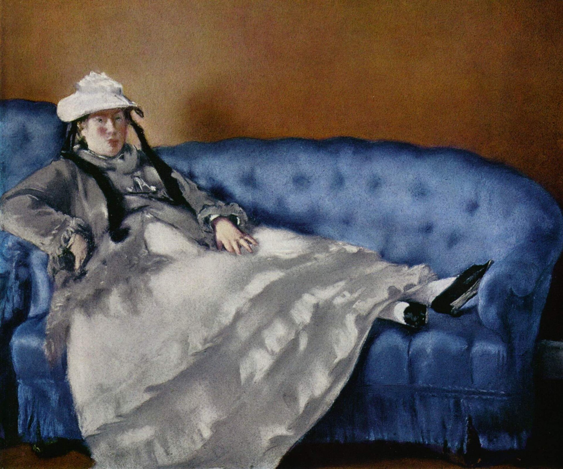 Manet, Madame Manet on a Blue Sofa