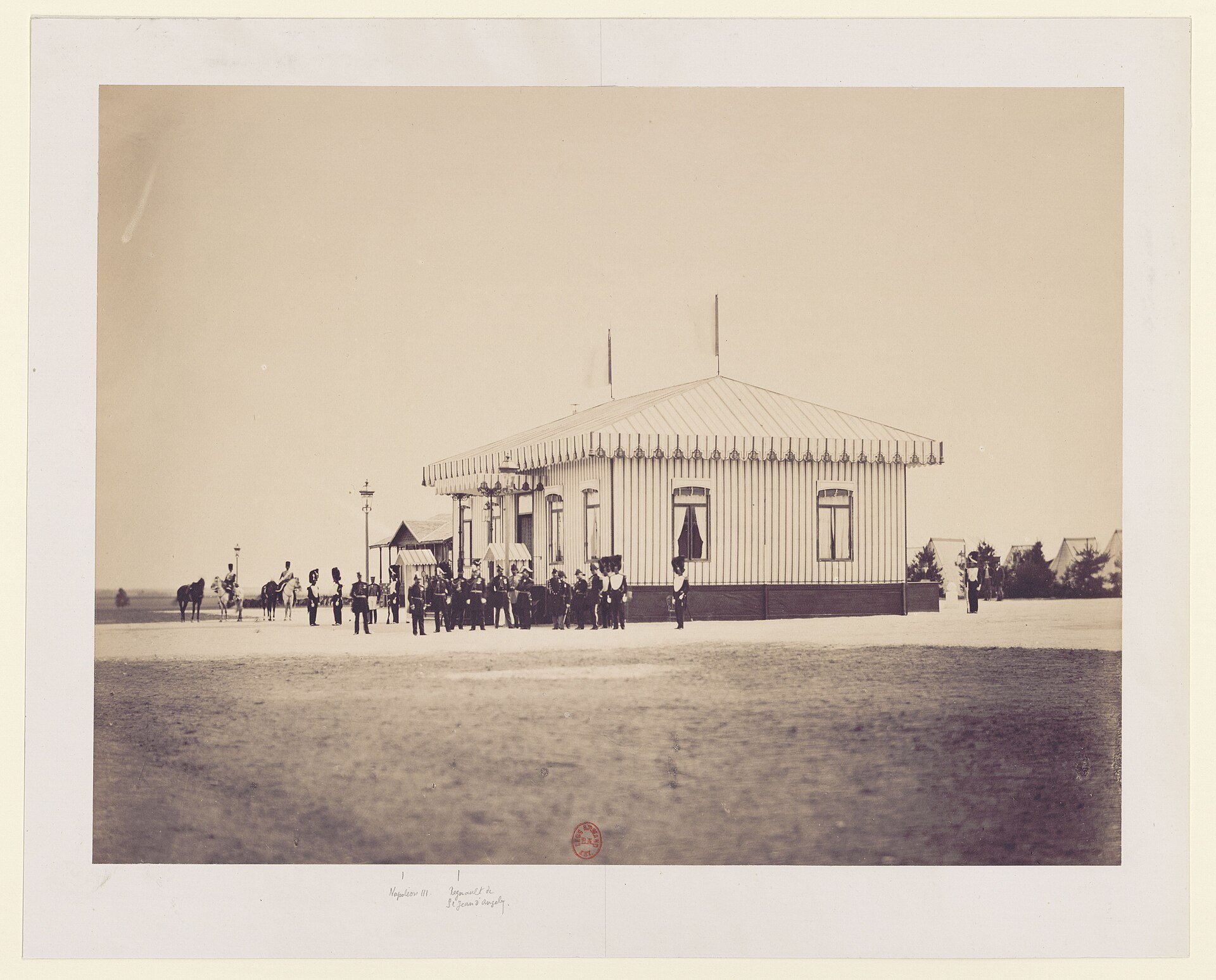 Camp de Chalons: Napoleon III and his staff before the imperial pavilion