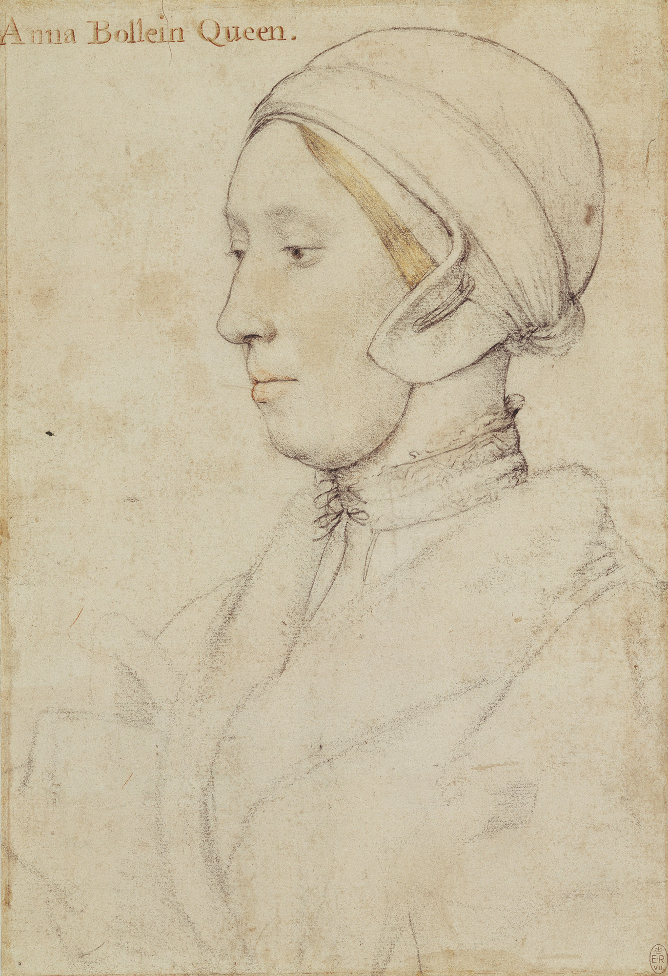 The drawing inscribed Anna Bollein Queen