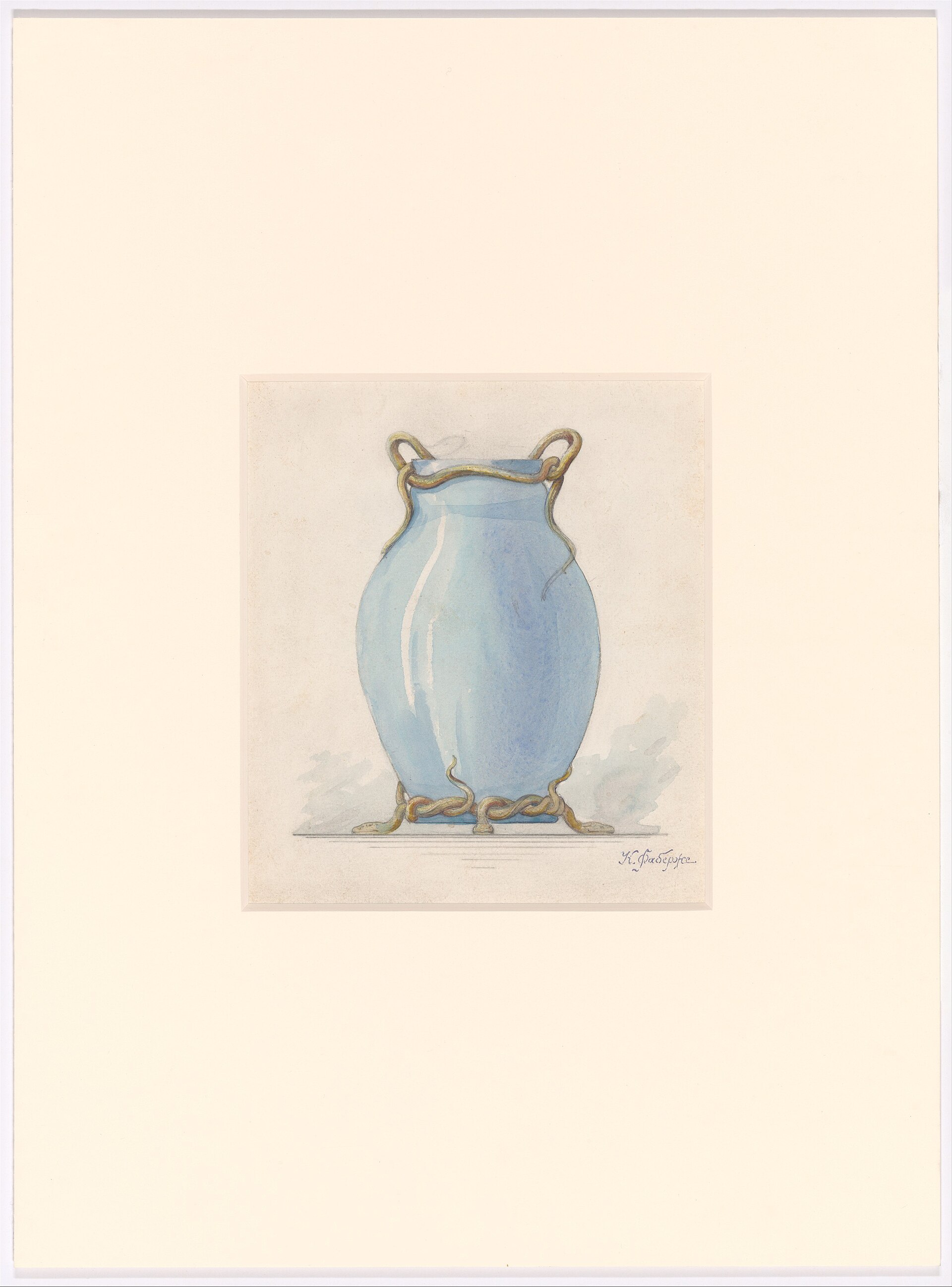 A design drawing signed by a company