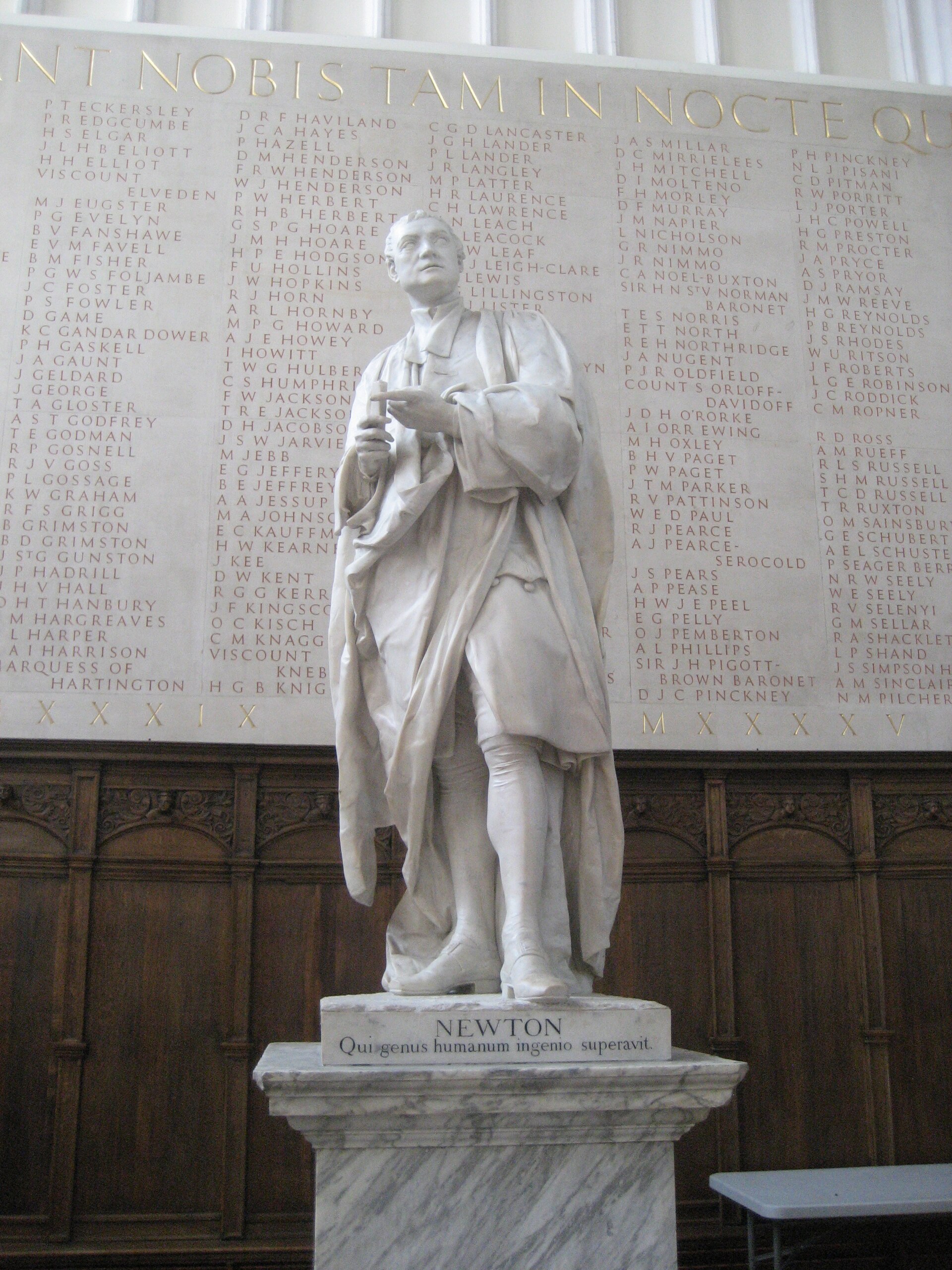 Statue of Isaac Newton, Trinity College Chapel