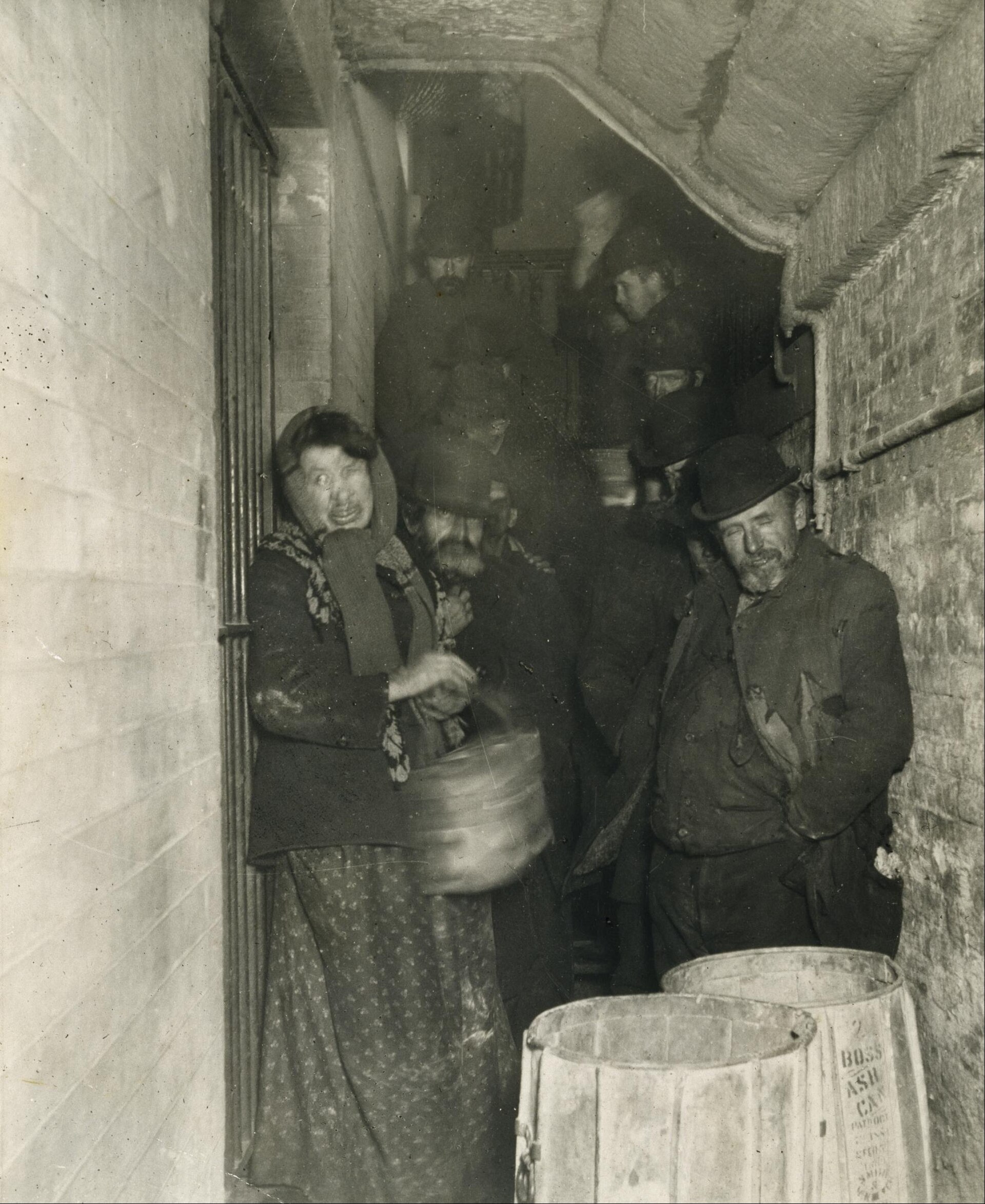 Waiting to Be Let in the Mulberry Street Station, 1892