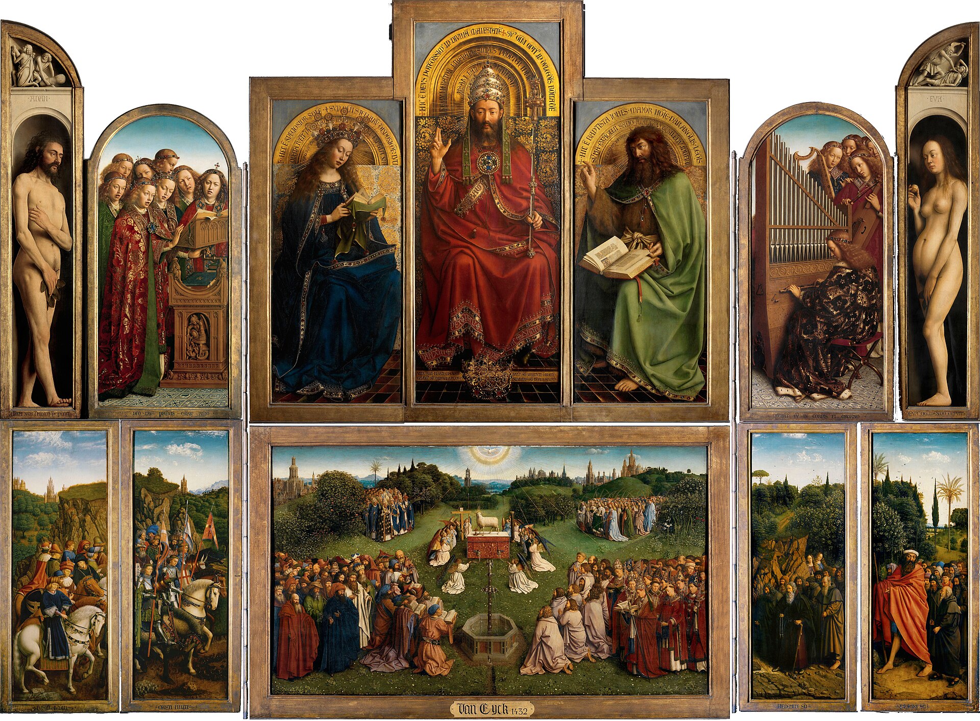 The Ghent Altarpiece (Adoration of the Mystic Lamb), open