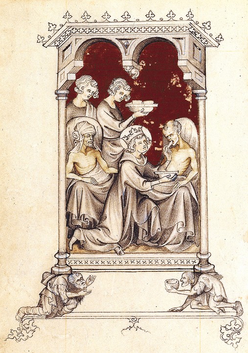 Saint Louis giving alms to the poor