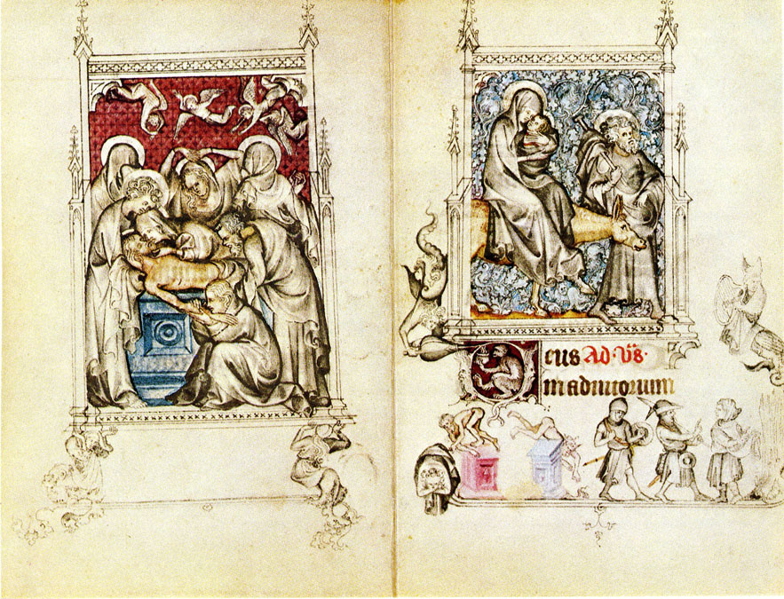 The Entombment facing the Flight into Egypt