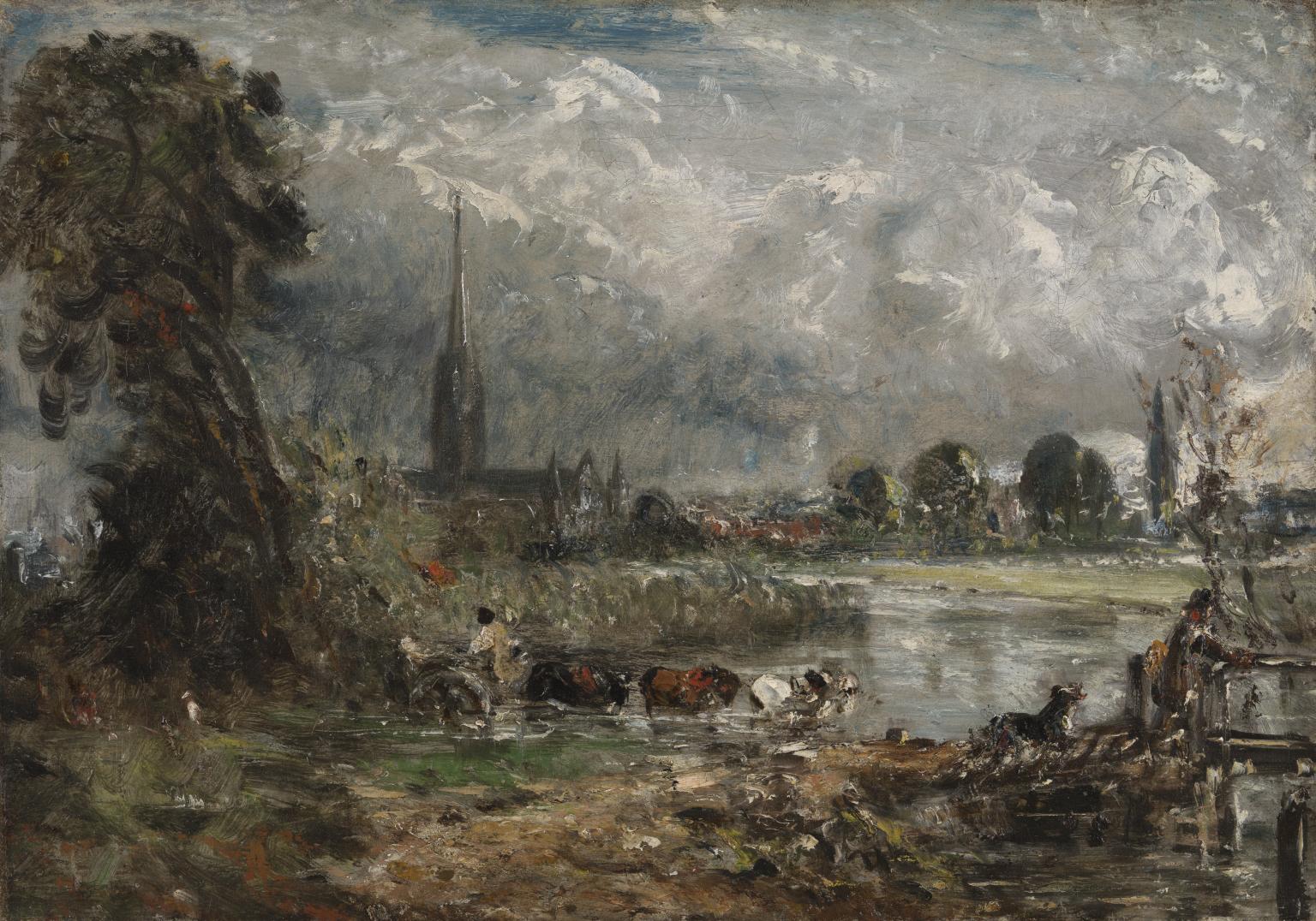 Salisbury Cathedral from the Meadows, ?1829
