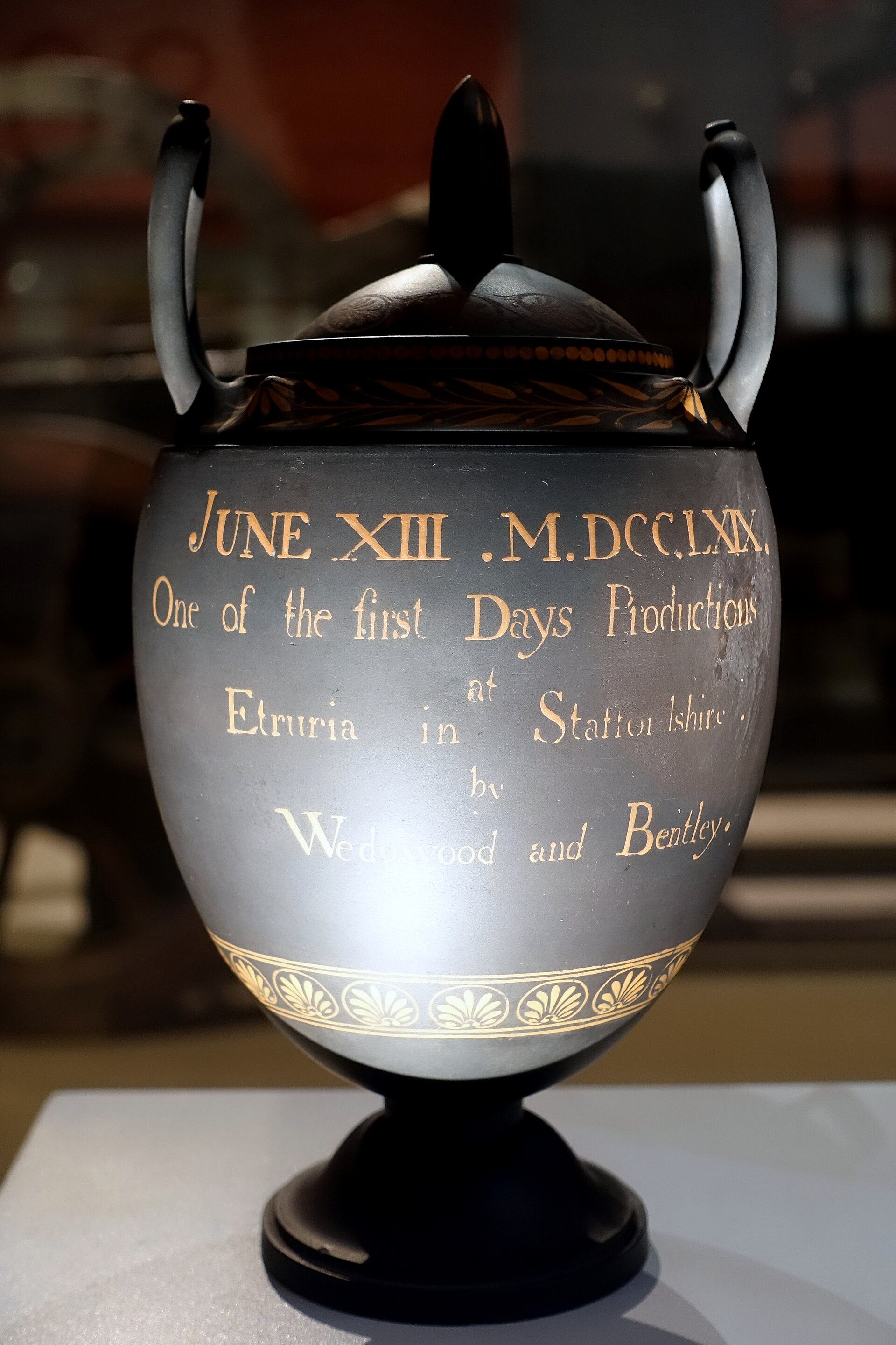 The dated inscription on a First Day's Vase