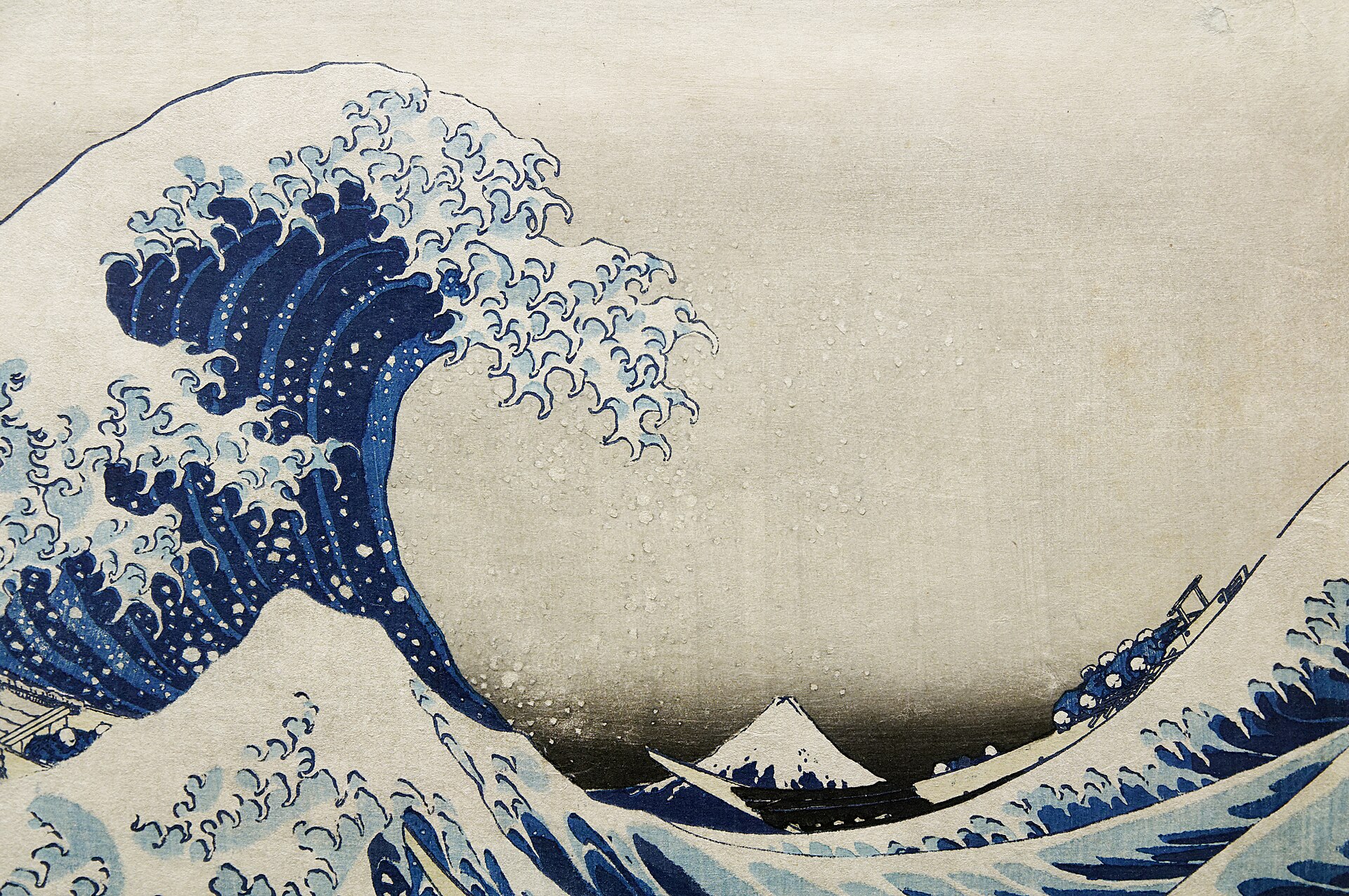 Detail of the same sheet: Mount Fuji under the graded sky
