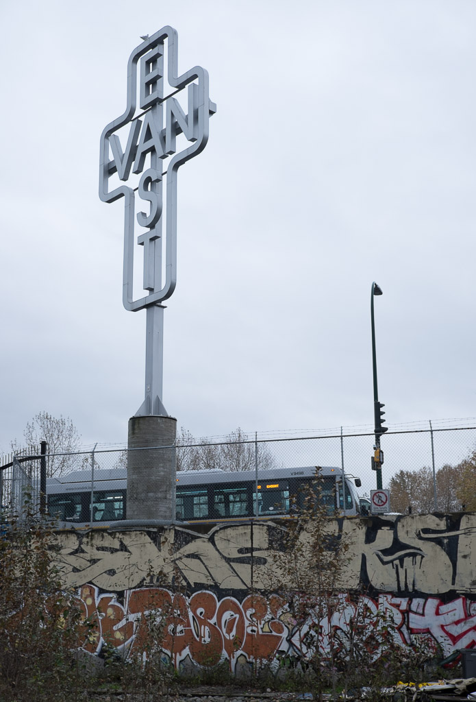 Monument for East Vancouver, frontal view