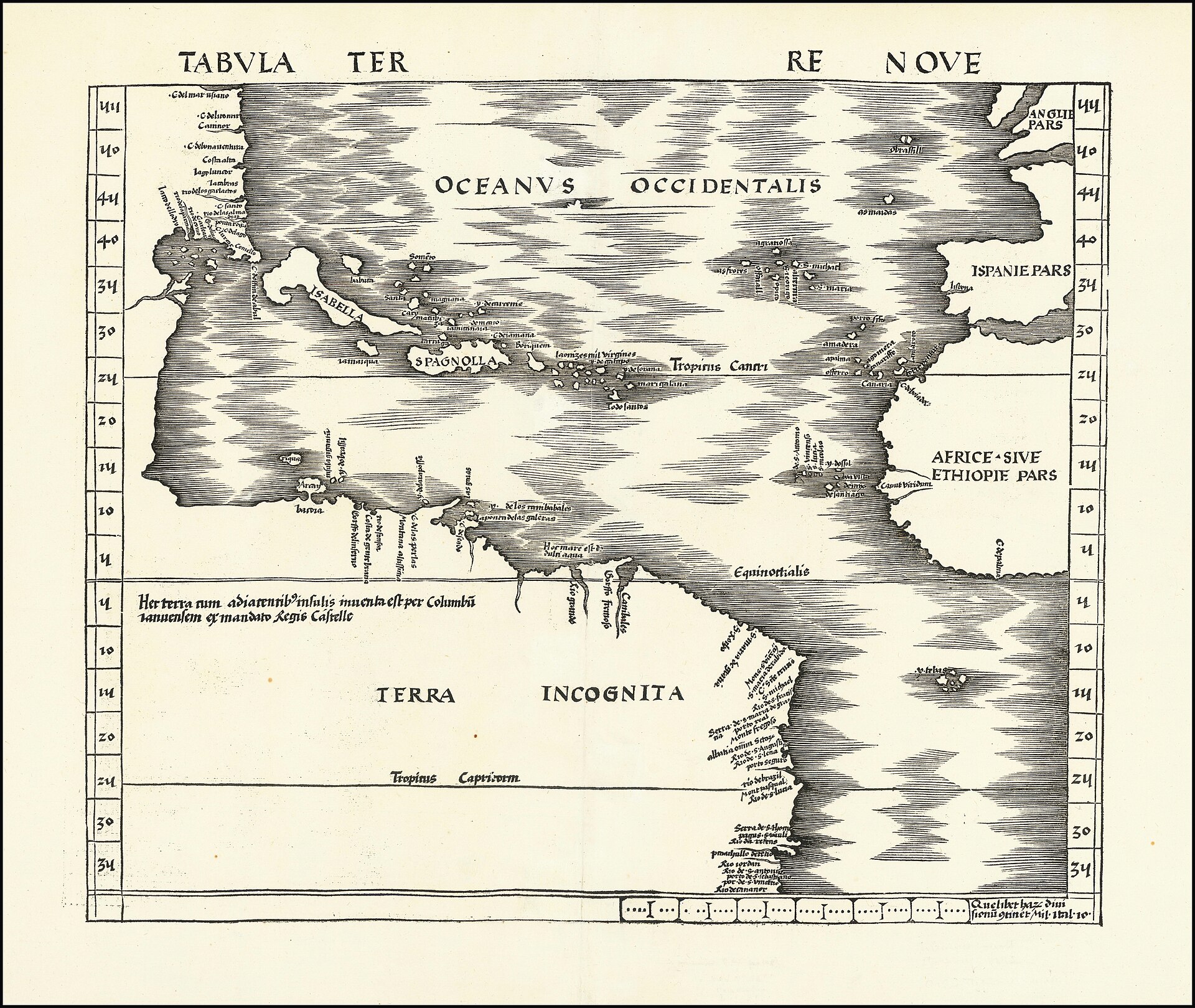 Tabula Terre Nove, the 'Admiral's Map', 1513