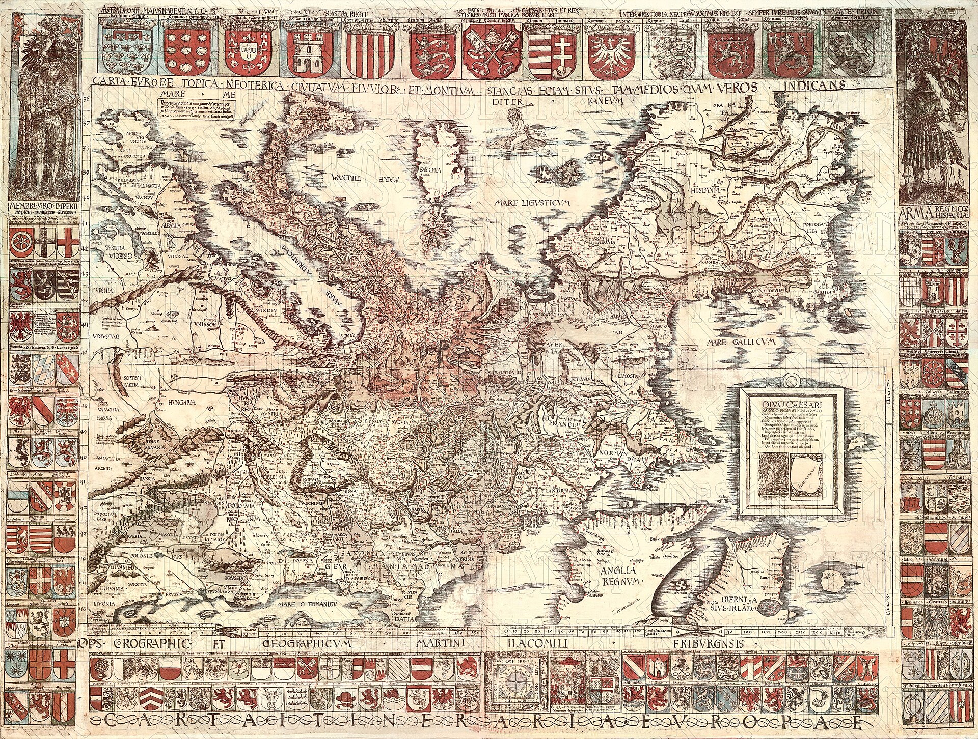 Carta itineraria europae, later state, 1520
