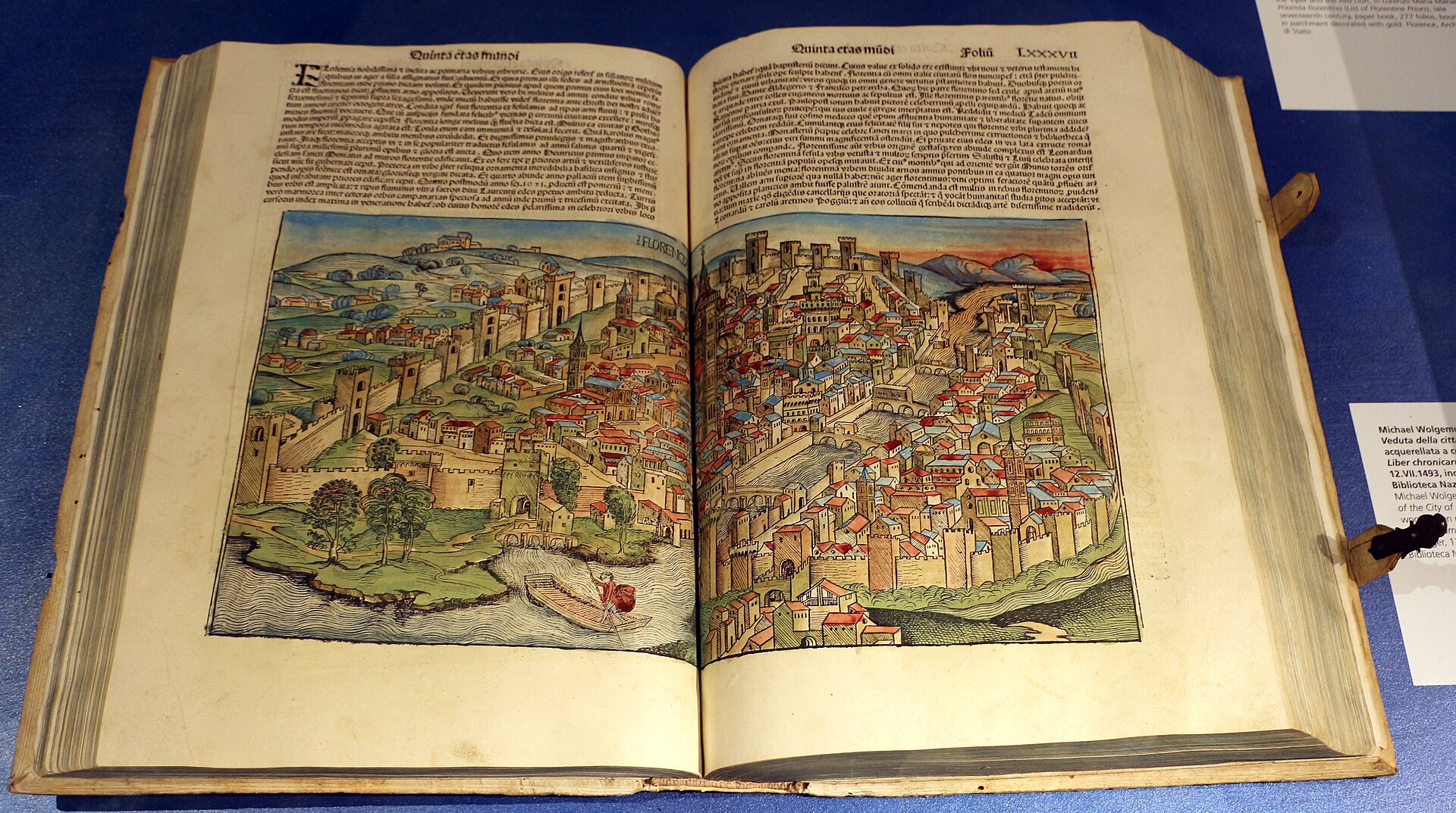 View of Florence, hand-coloured impression