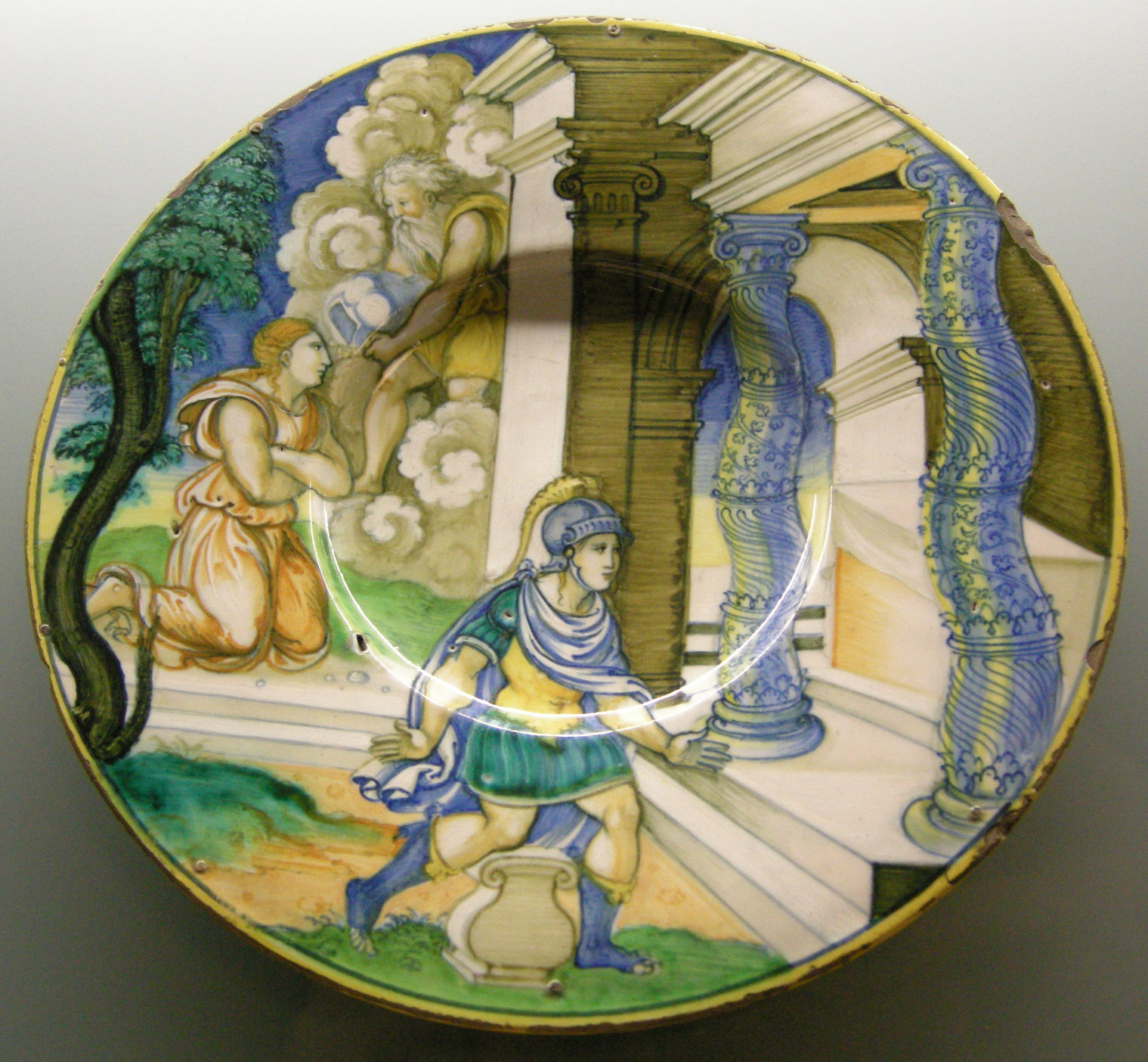 Plate with Aeneas arriving at the house of Evander