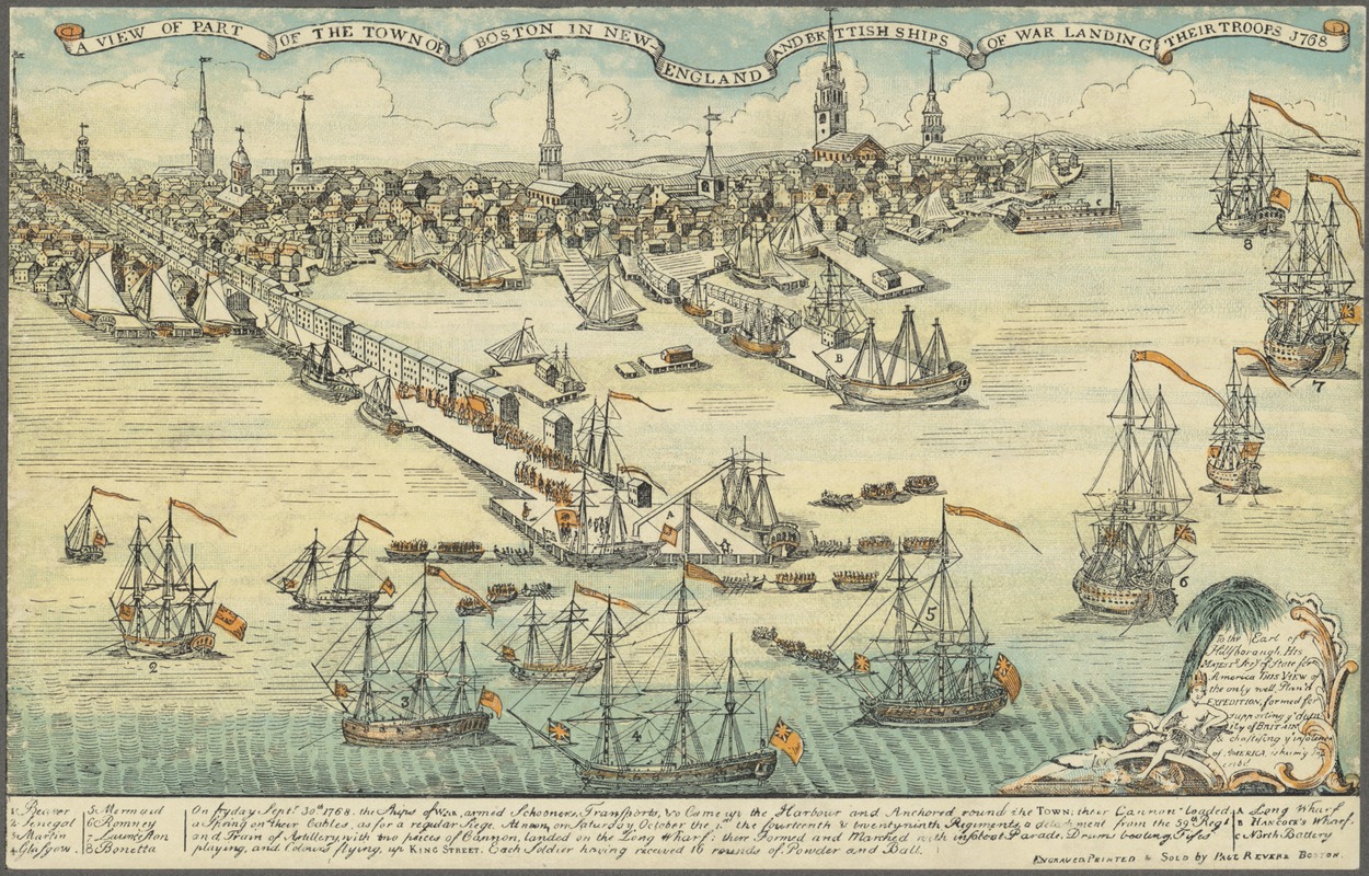 Paul Revere, the landing of the British troops at Boston