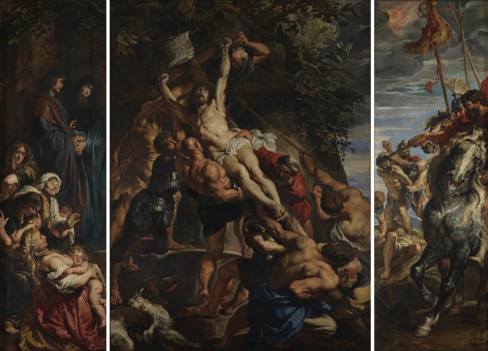 The Elevation of the Cross, full triptych (1610-1611)