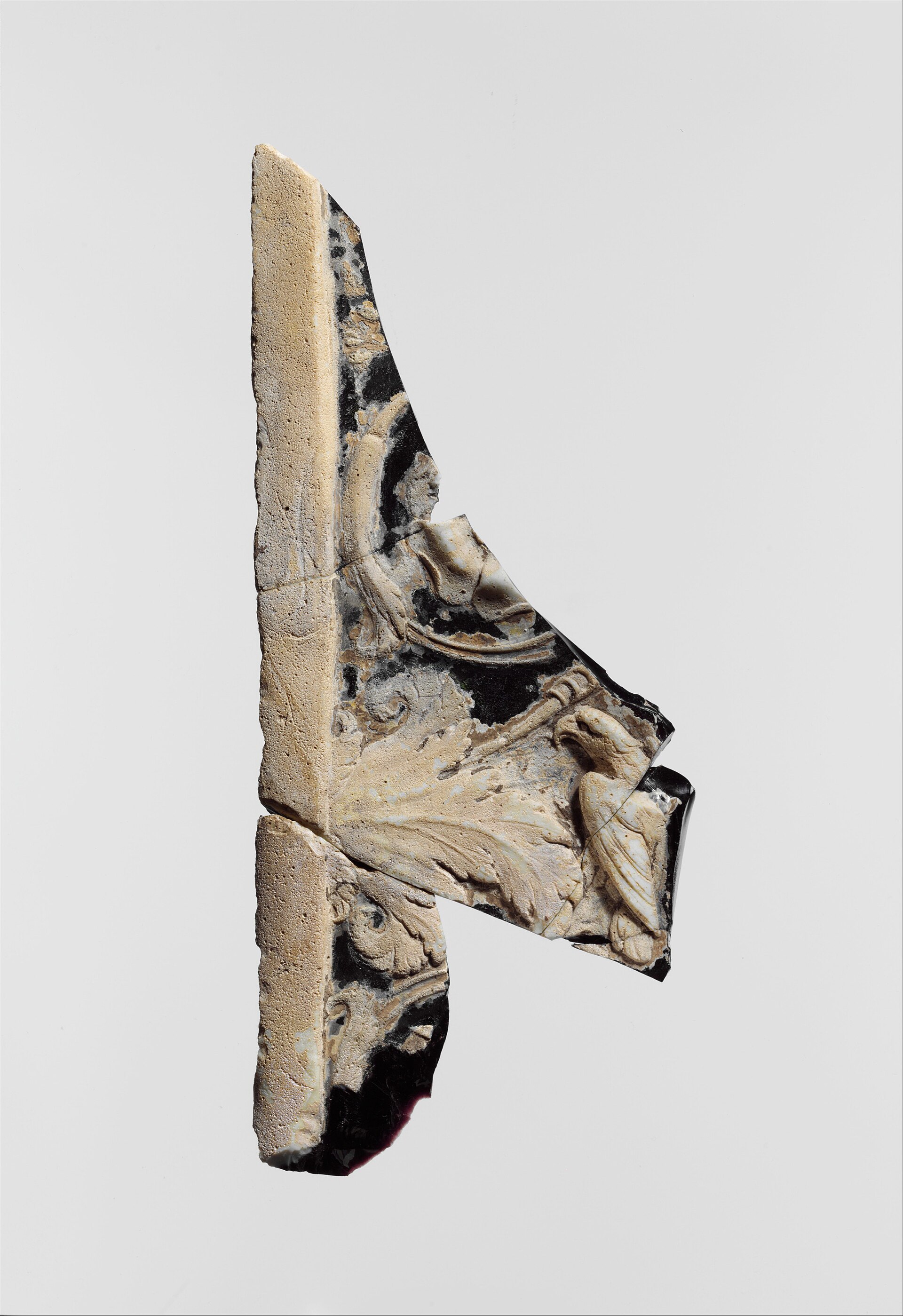 Cameo glass panel fragment, about AD 1-25