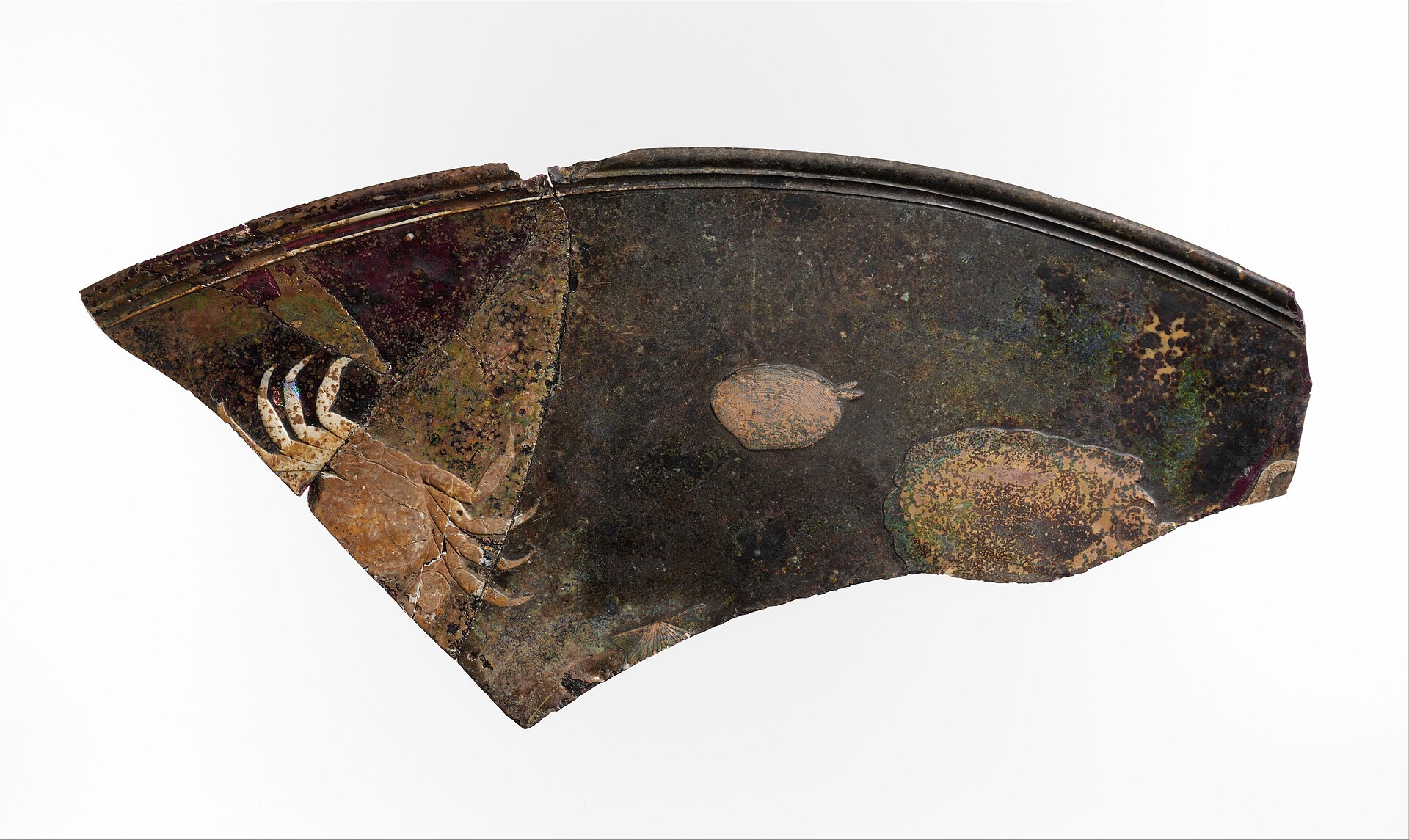 Fragment of a large cameo glass platter or table top
