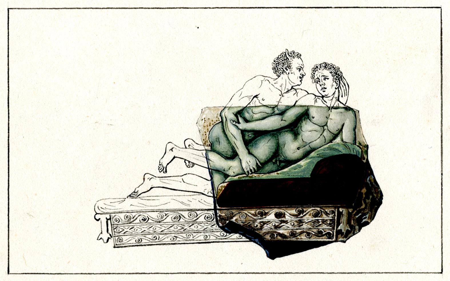 Draughtsman's record of a four-colour cameo glass fragment, 1826-27