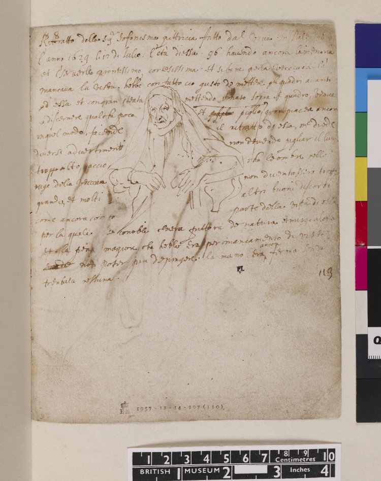 Drawing of Sofonisba Anguissola, from Van Dyck's Italian Sketchbook