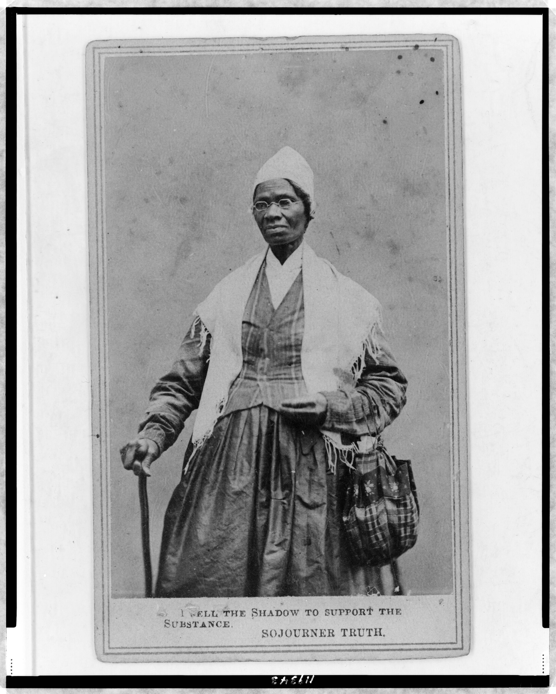 Carte de visite, standing with a cane, 1864
