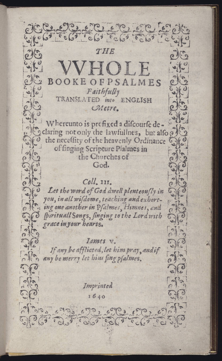 Title page, the Beinecke (Yale) copy