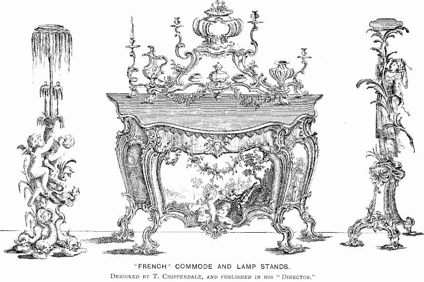 French commode and lamp stands, from the Director