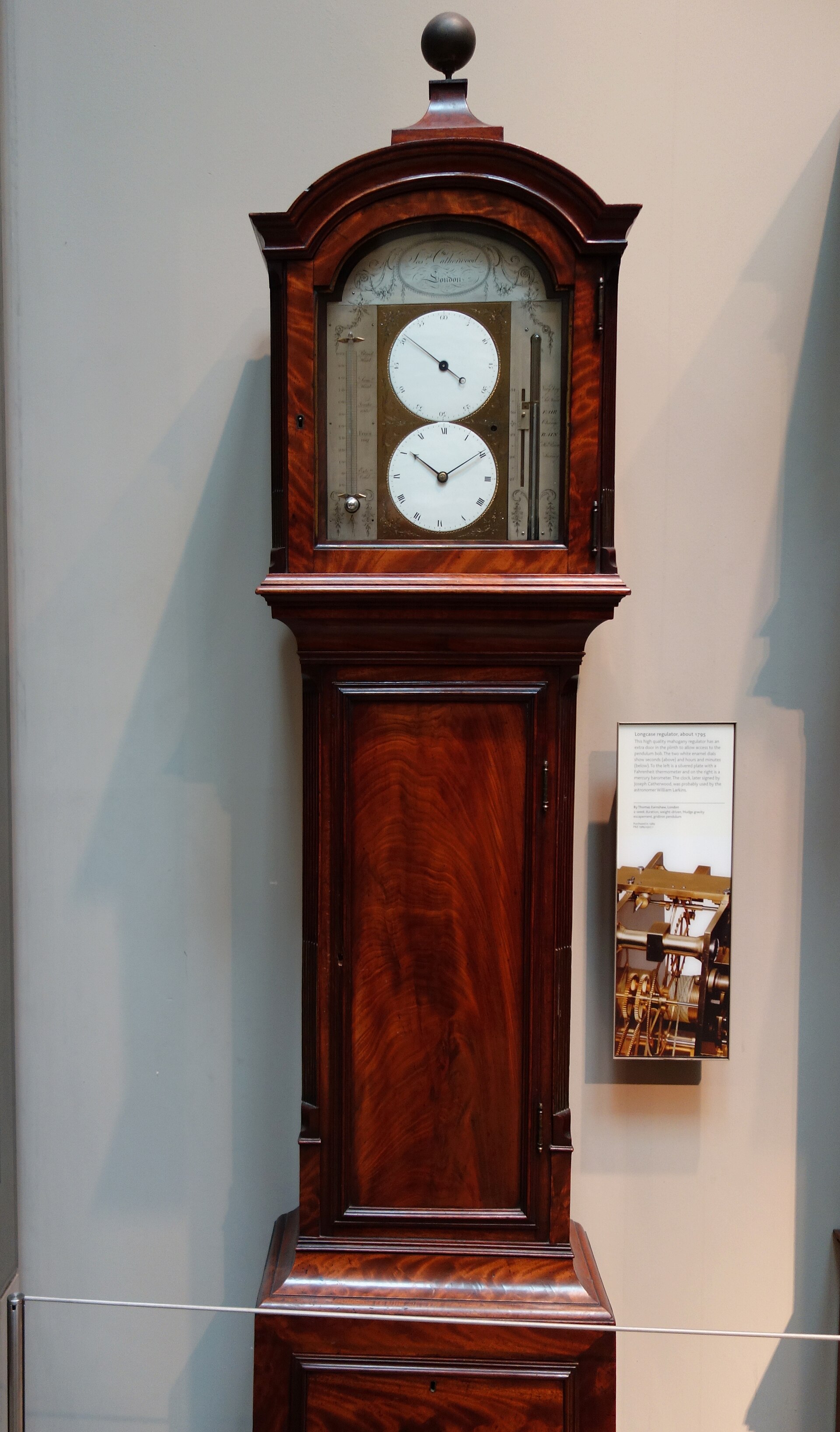 Longcase astronomical regulator, British Museum