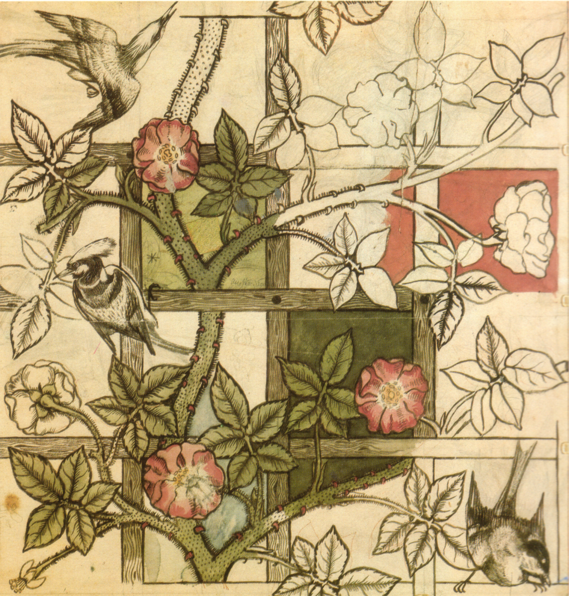 Design for Trellis wallpaper, 1862