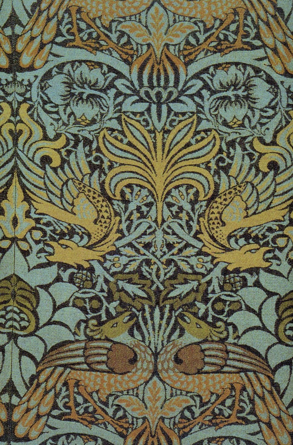 Peacock and Dragon woven woollen fabric, 1878