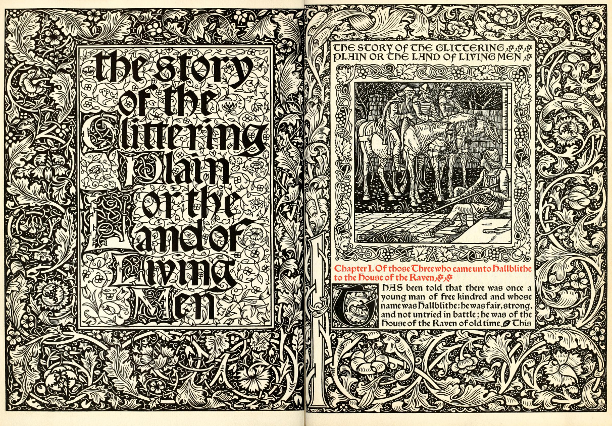Title page, The Story of the Glittering Plain, 1894