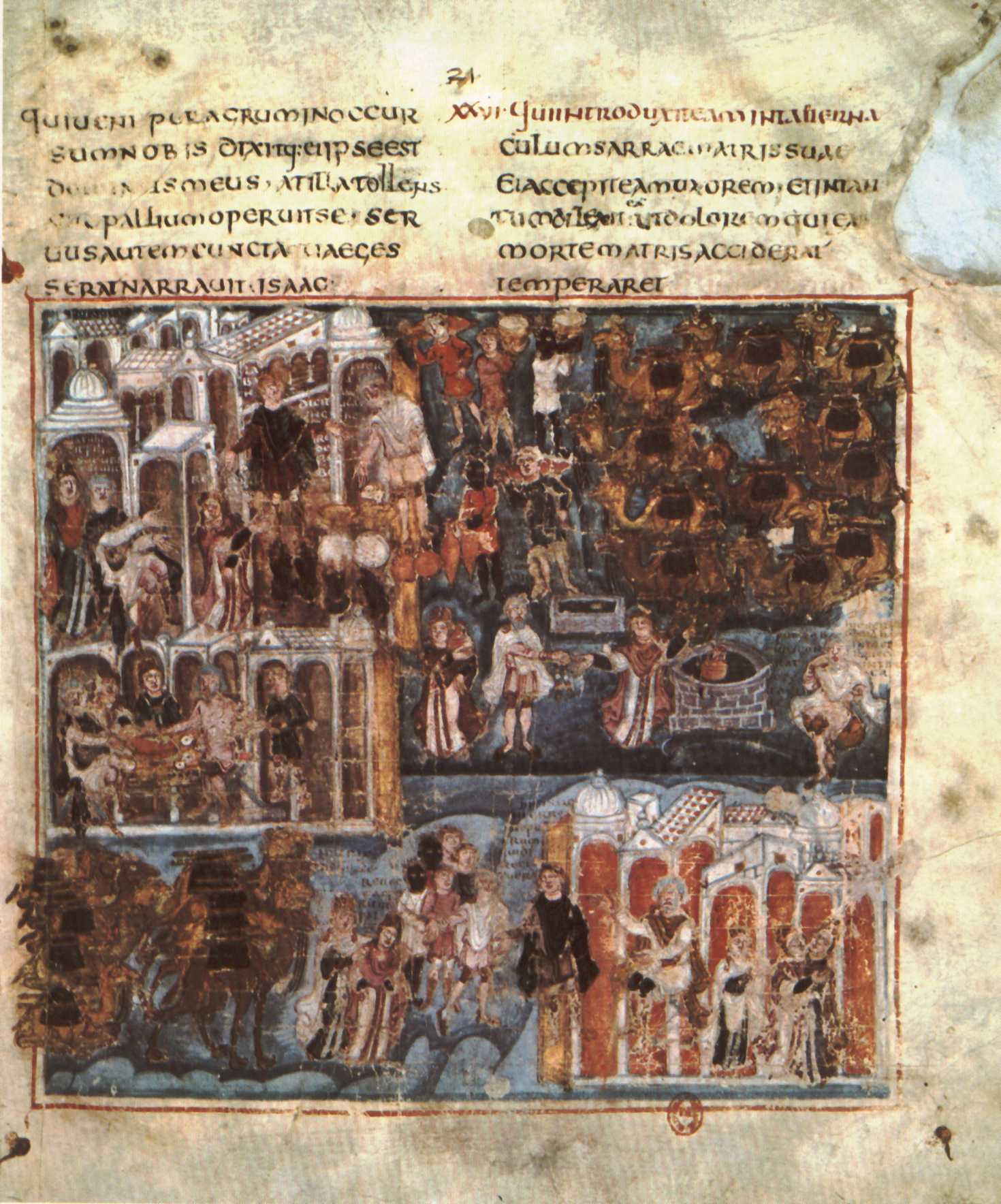 Folio 21r: Isaac and Rebecca
