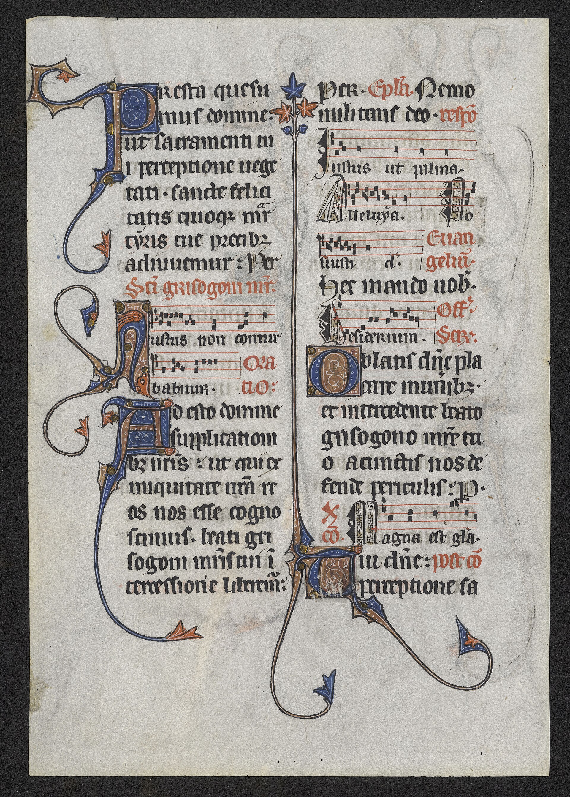 Beauvais Missal leaf, Temple University Libraries, recto