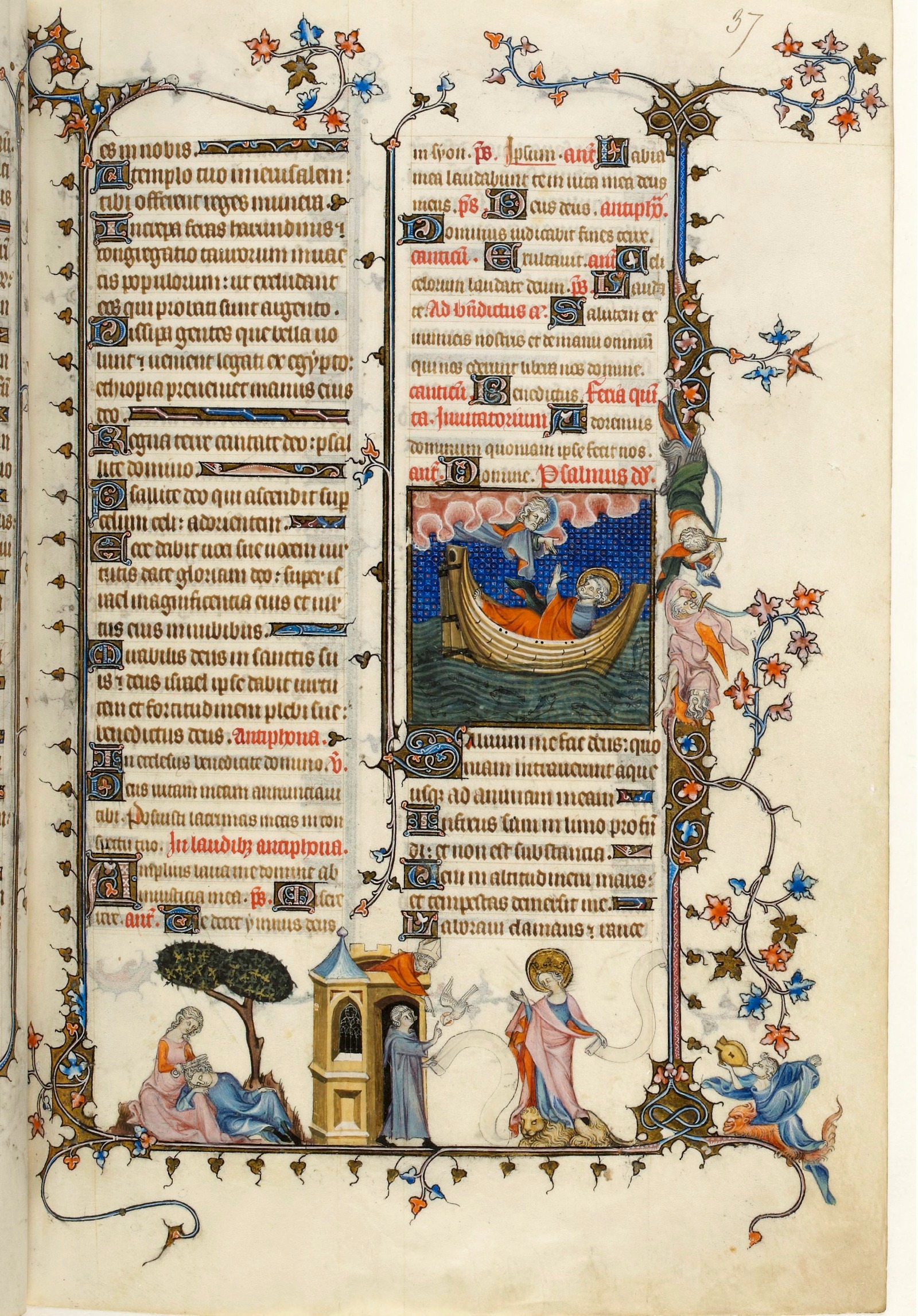 Belleville Breviary, folio 37 recto