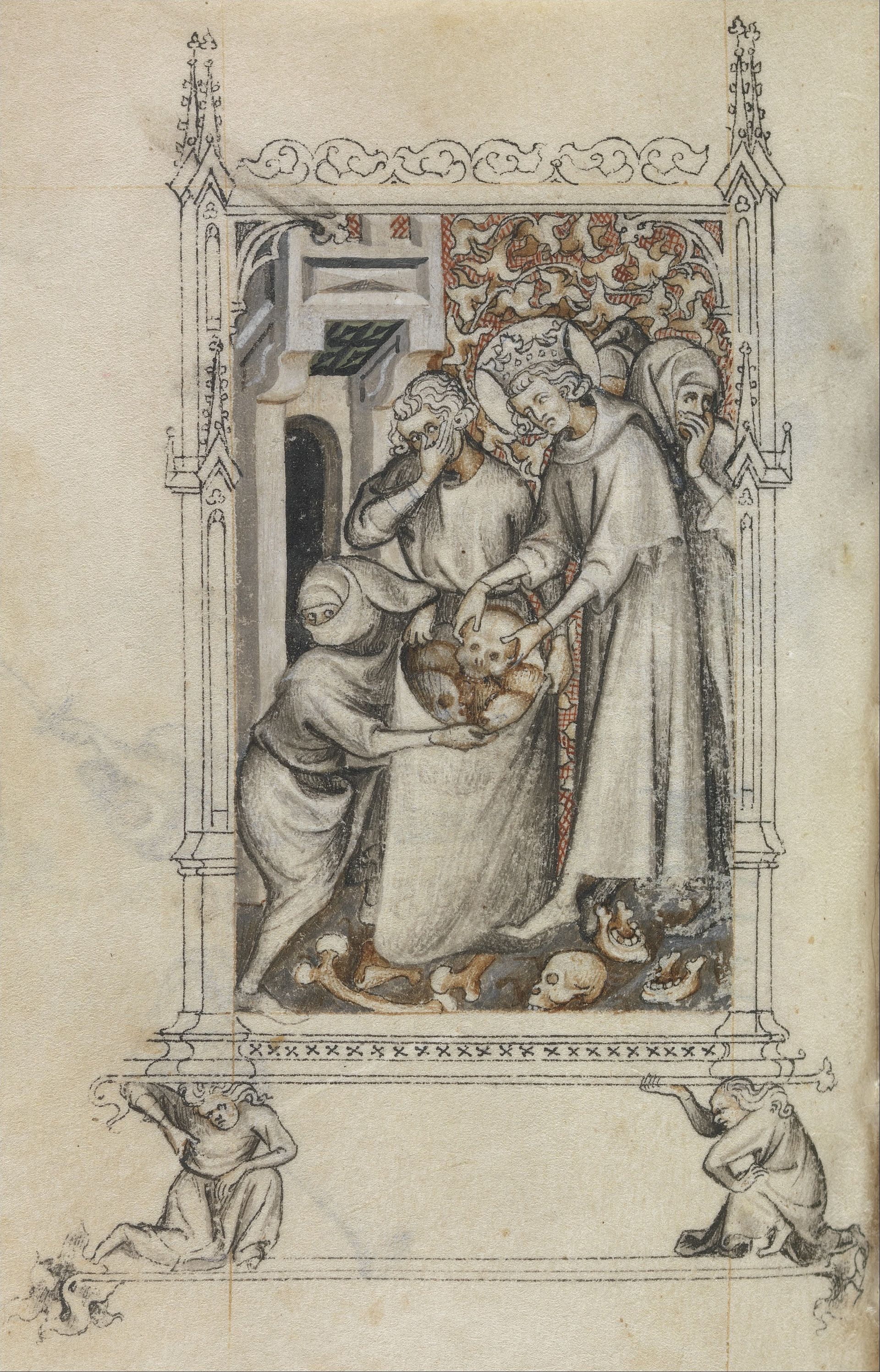 Saint Louis Burying the Bones of the Crusaders, folio 159v (detail)