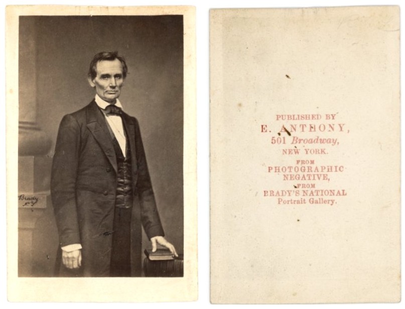 Cooper Union Portrait carte de visite, recto and verso