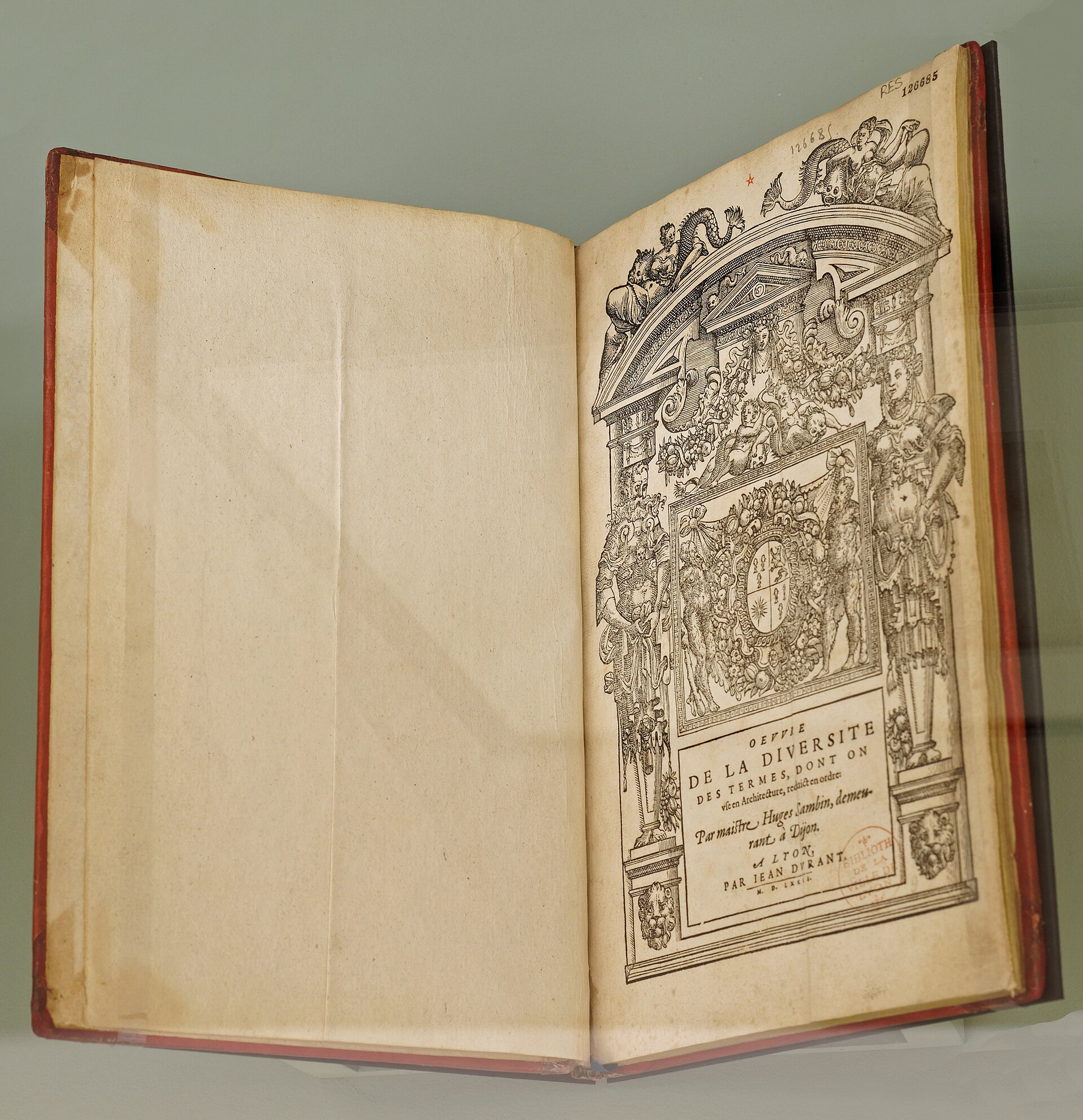 Page from Hugues Sambin's L'Oeuvre de la diversite des termes, 1572